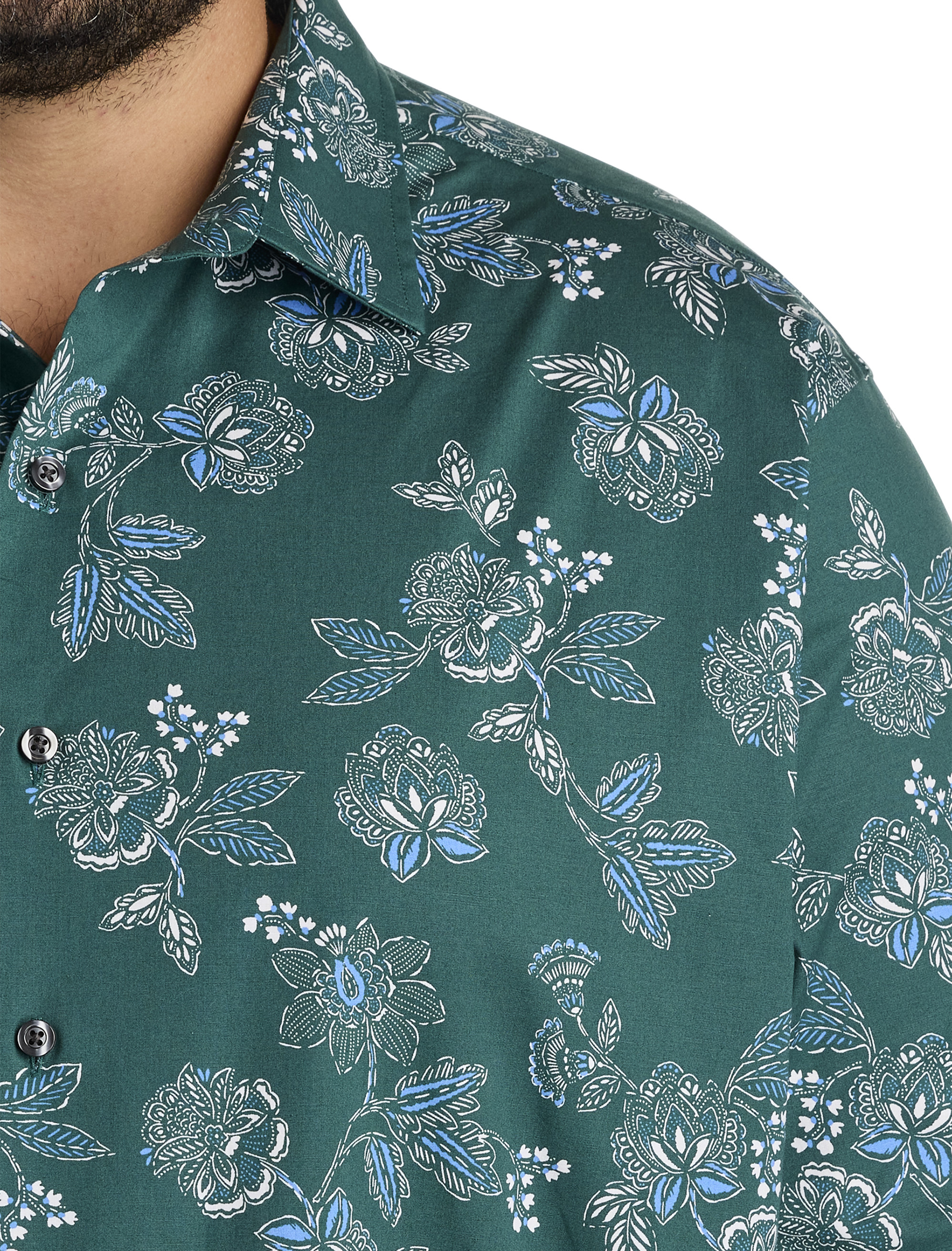 yc 樣-XL Big + Tall | Synrgy Floral Print Sport Shirt | DXL