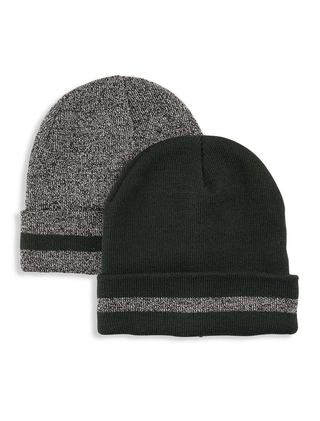 CUFFED RIBBED KNIT HAT IN STRIPES CUFFED RIBBED KNIT HAT IN STRIPES