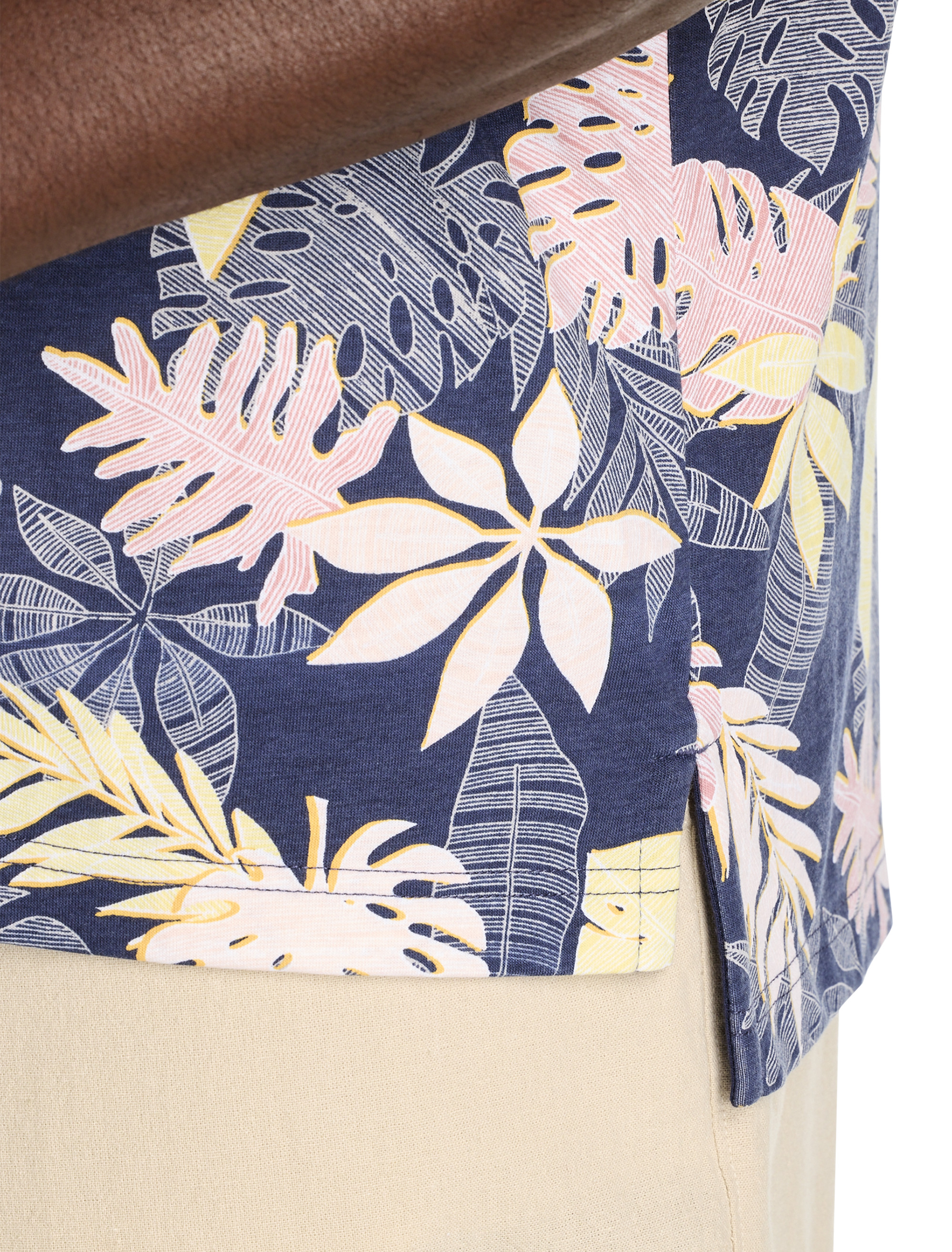 Tropical Leaves Printed Polo Shirt