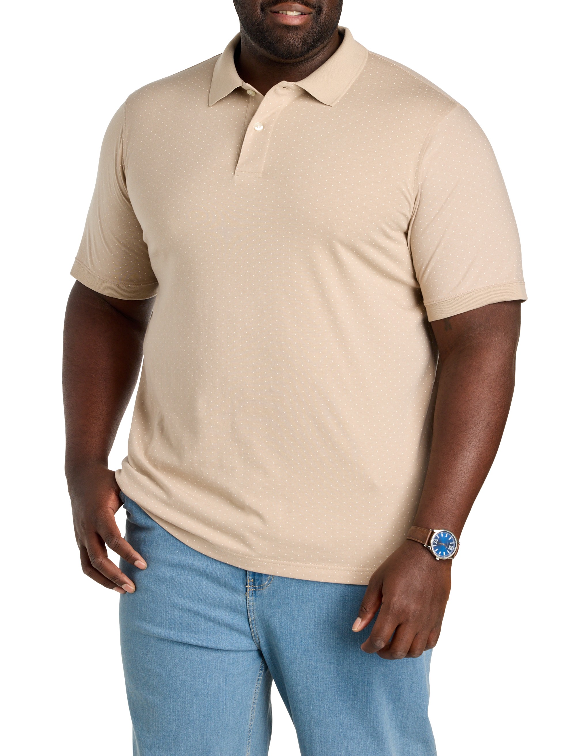 Pin Dot Printed Polo Shirt