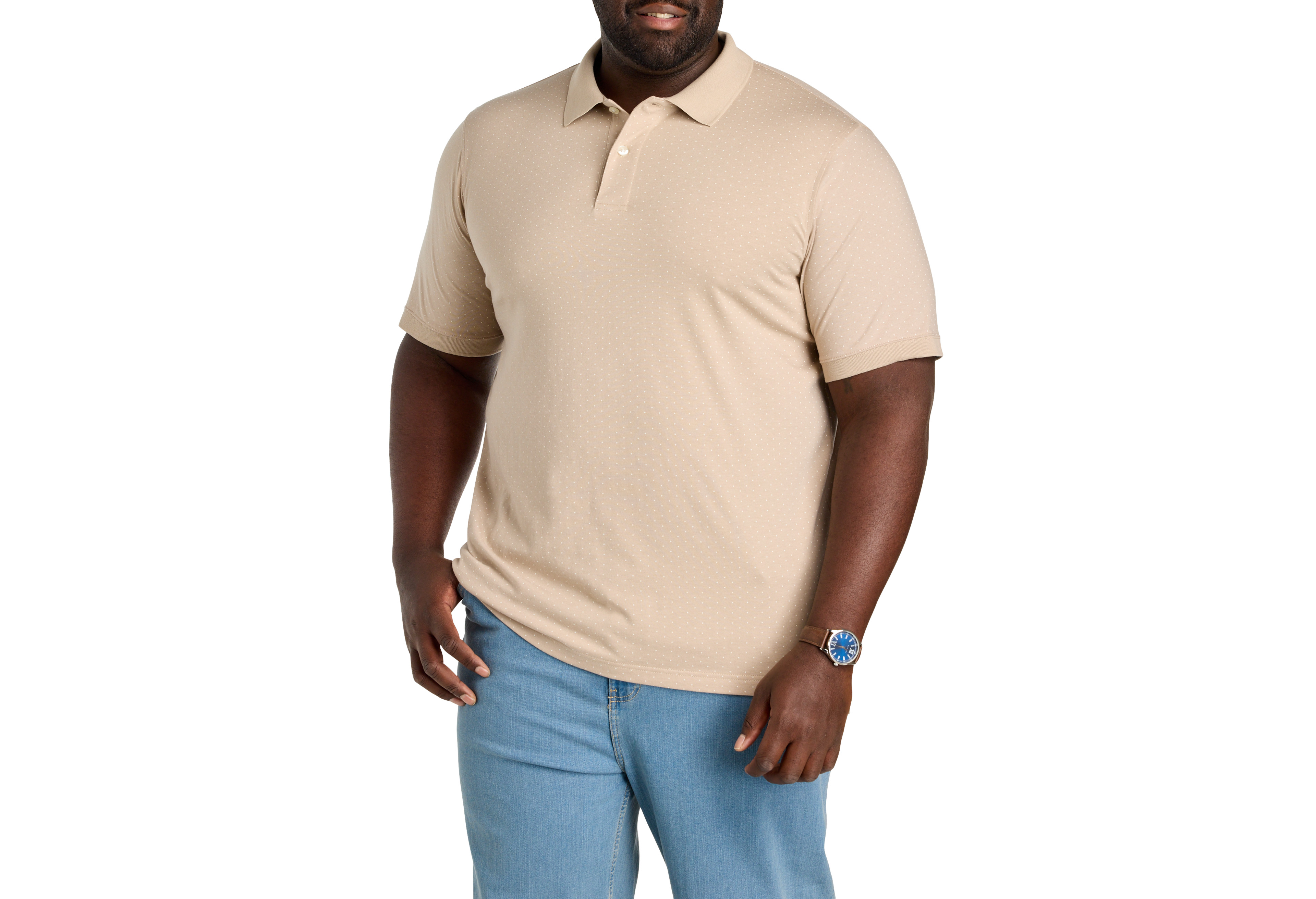 Pin Dot Printed Polo Shirt