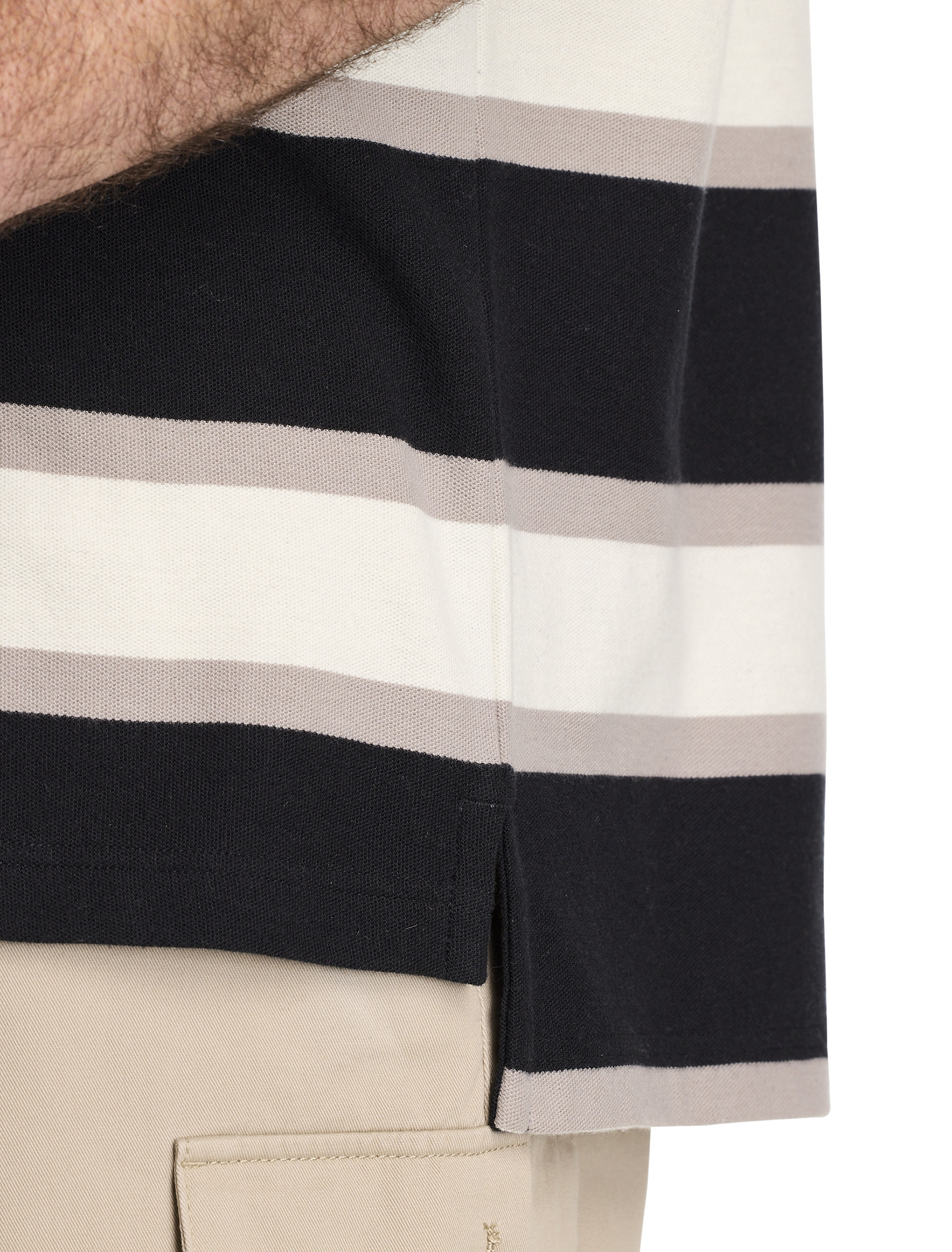 Tonal Striped Rugby Polo Shirt