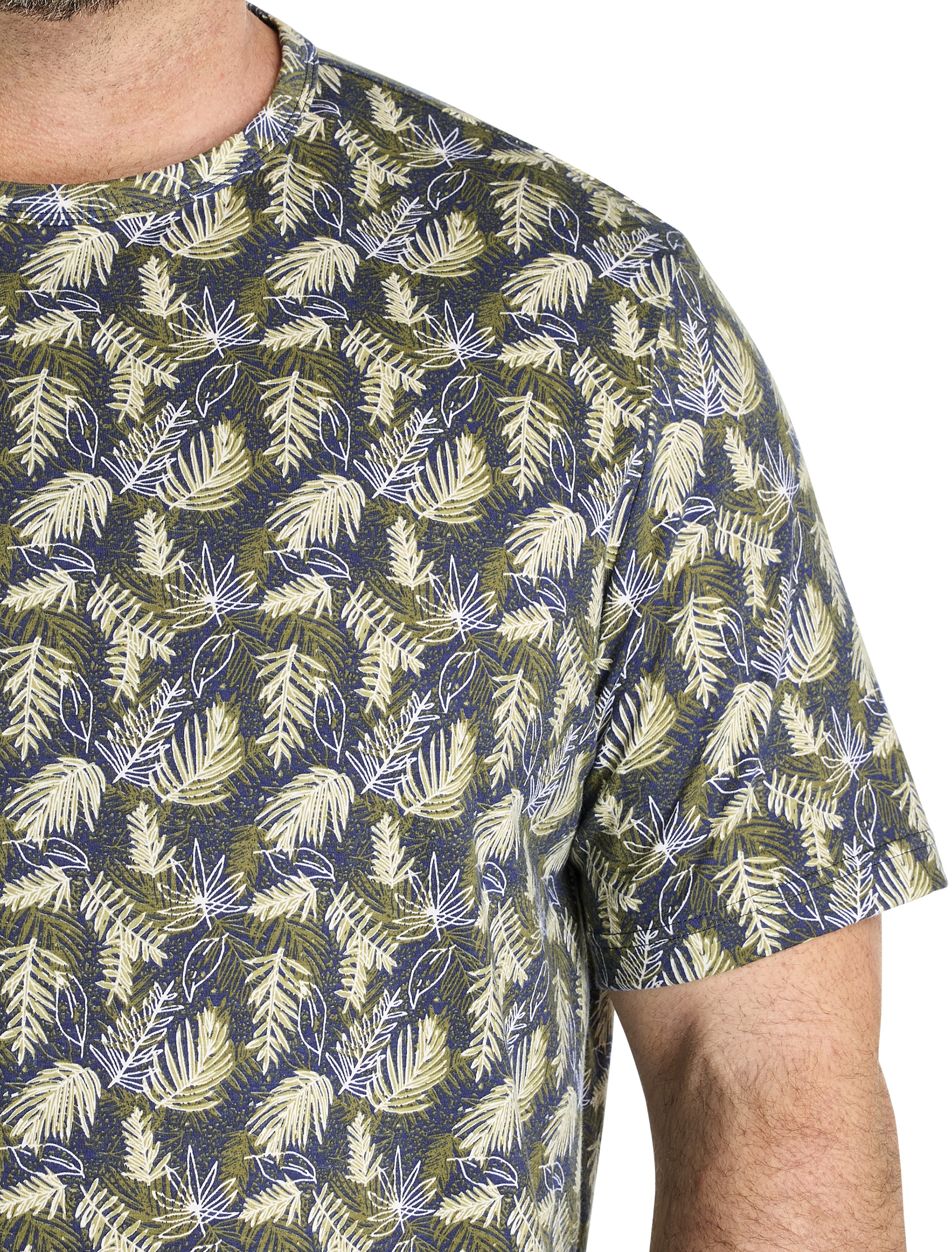 Moisture-Wicking Multi Leaf Print T-Shirt