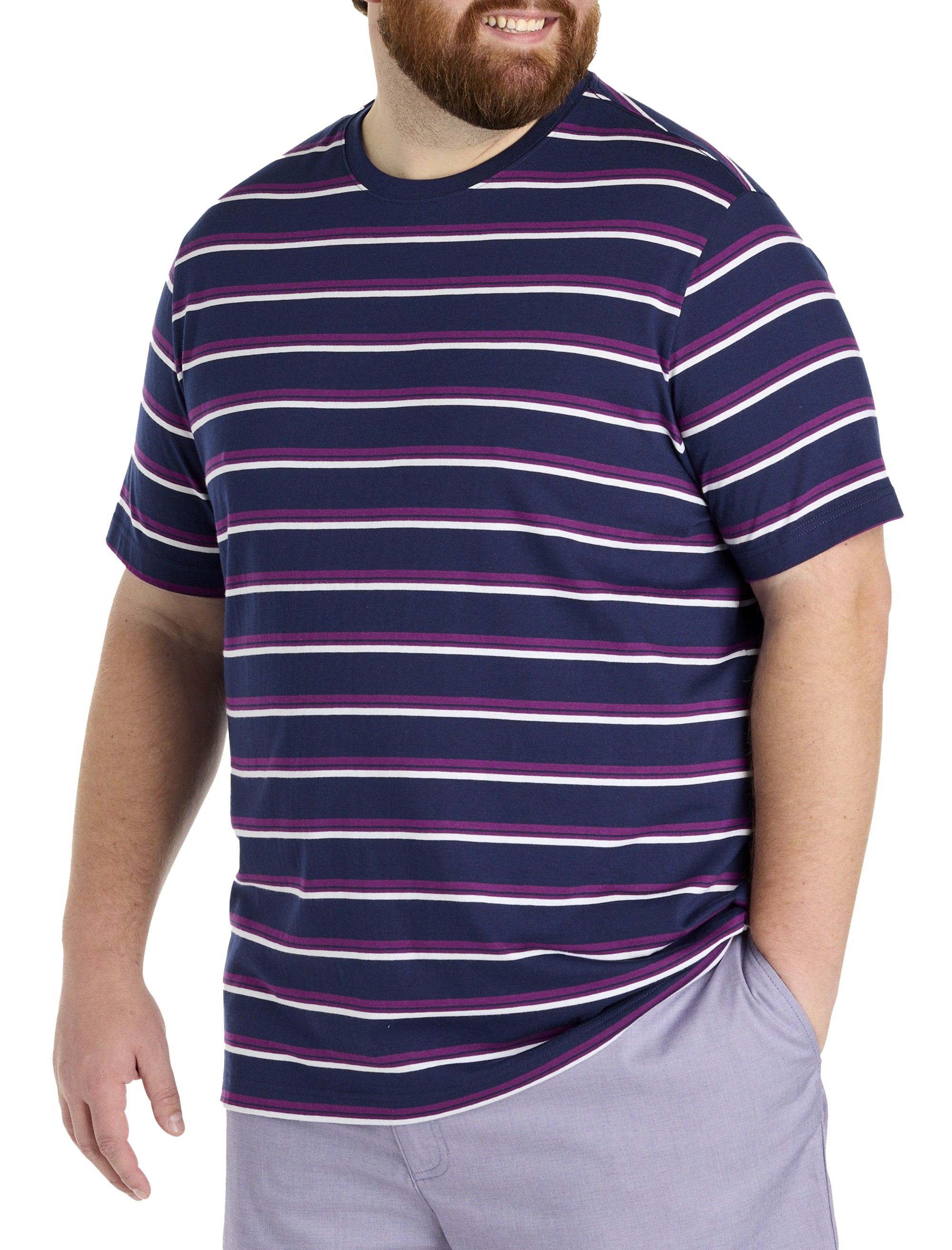Moisture-Wicking Striped T-Shirt