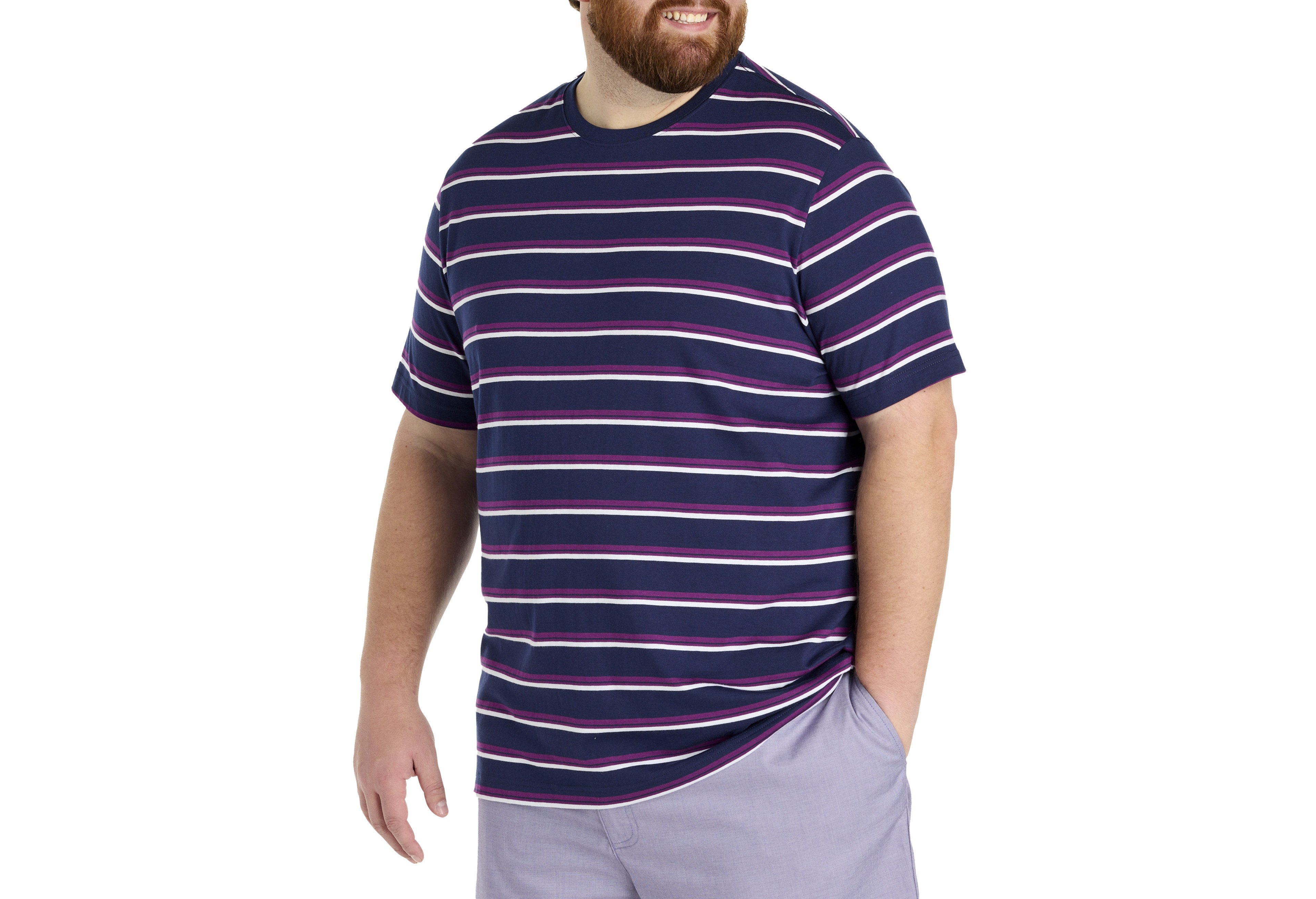 Moisture-Wicking Striped T-Shirt