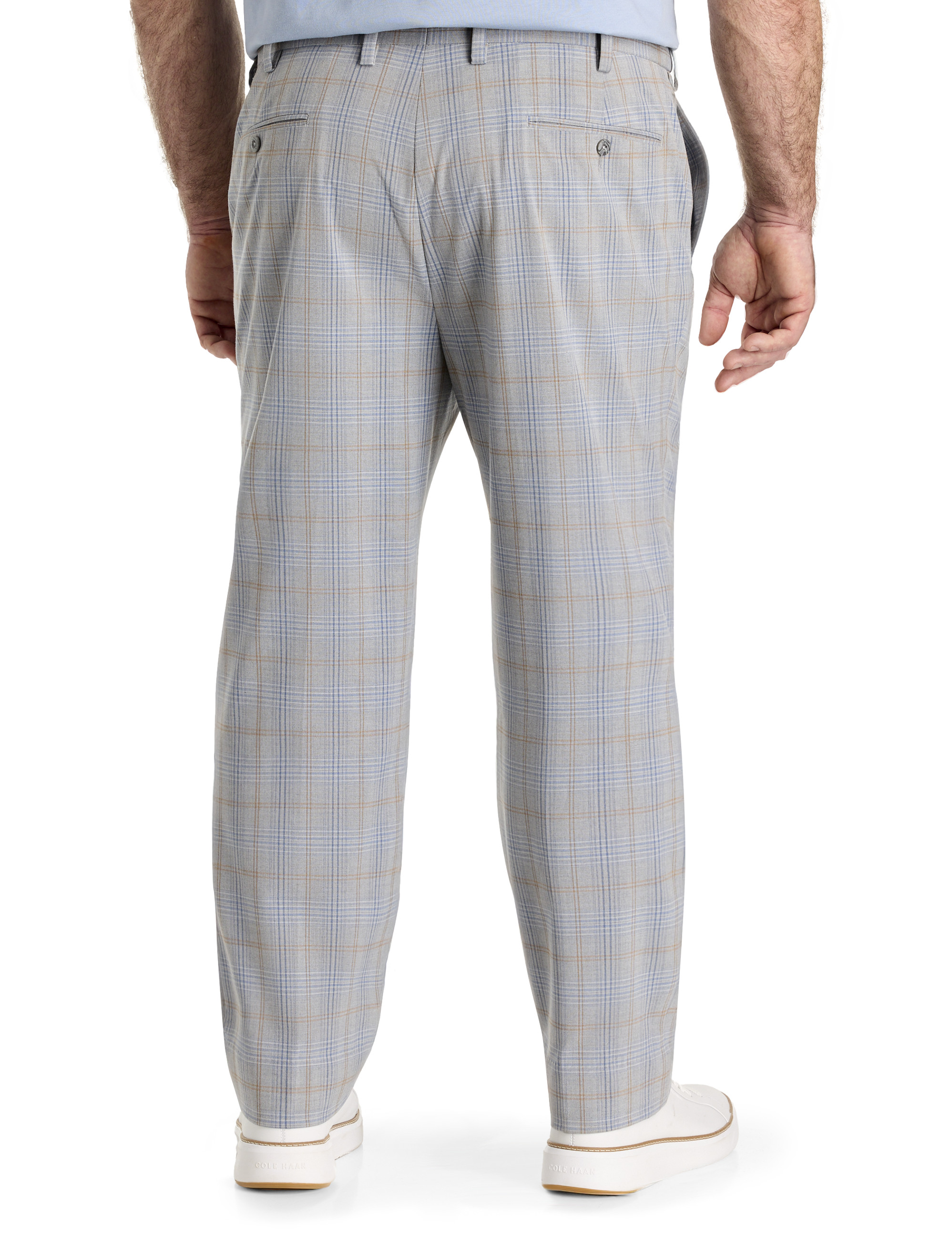 Waist-Relaxer Plaid Dress Pants