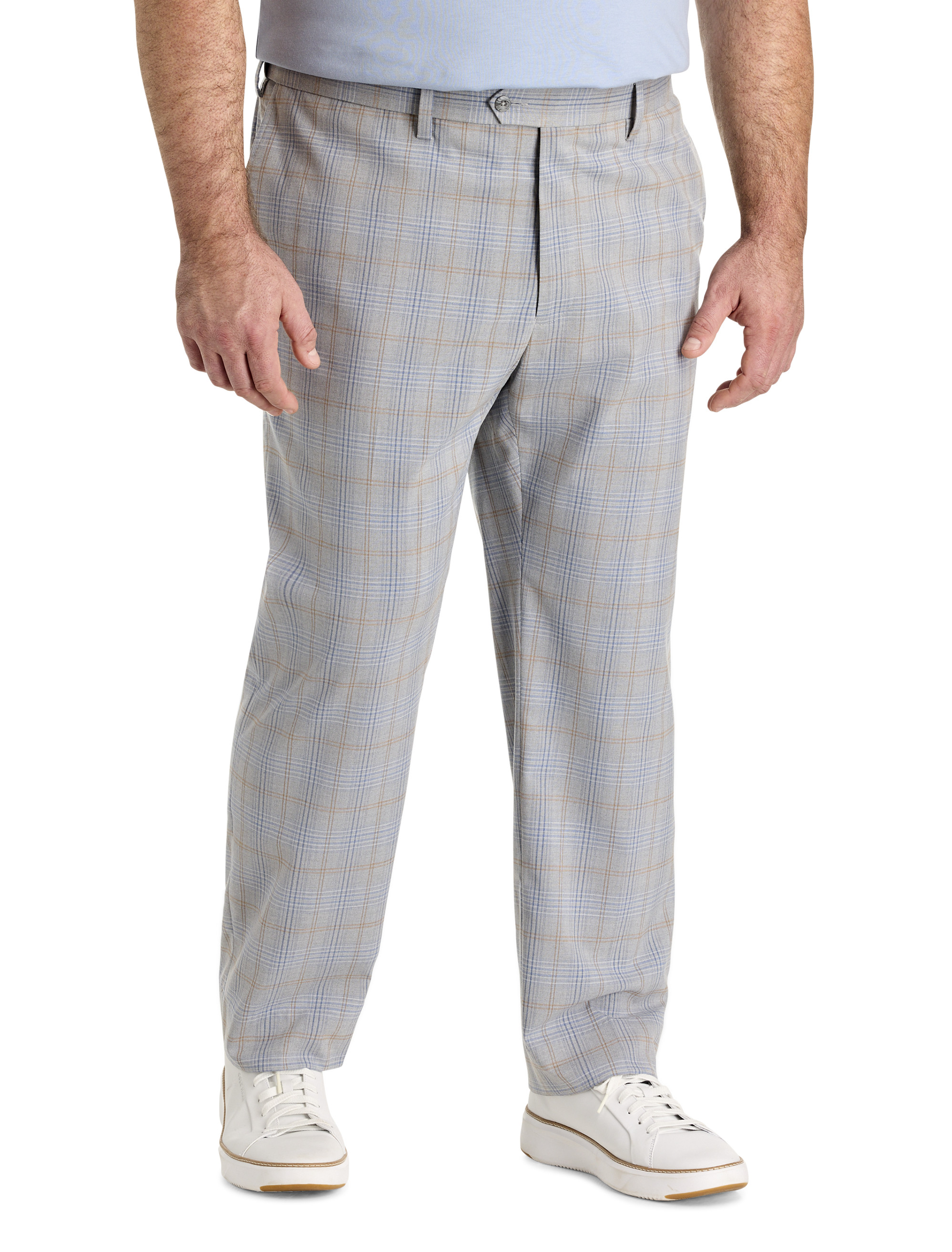 strapless open back dress Classic Fit Stretch Plaid Suit Pant – Perry Ellis main image 0