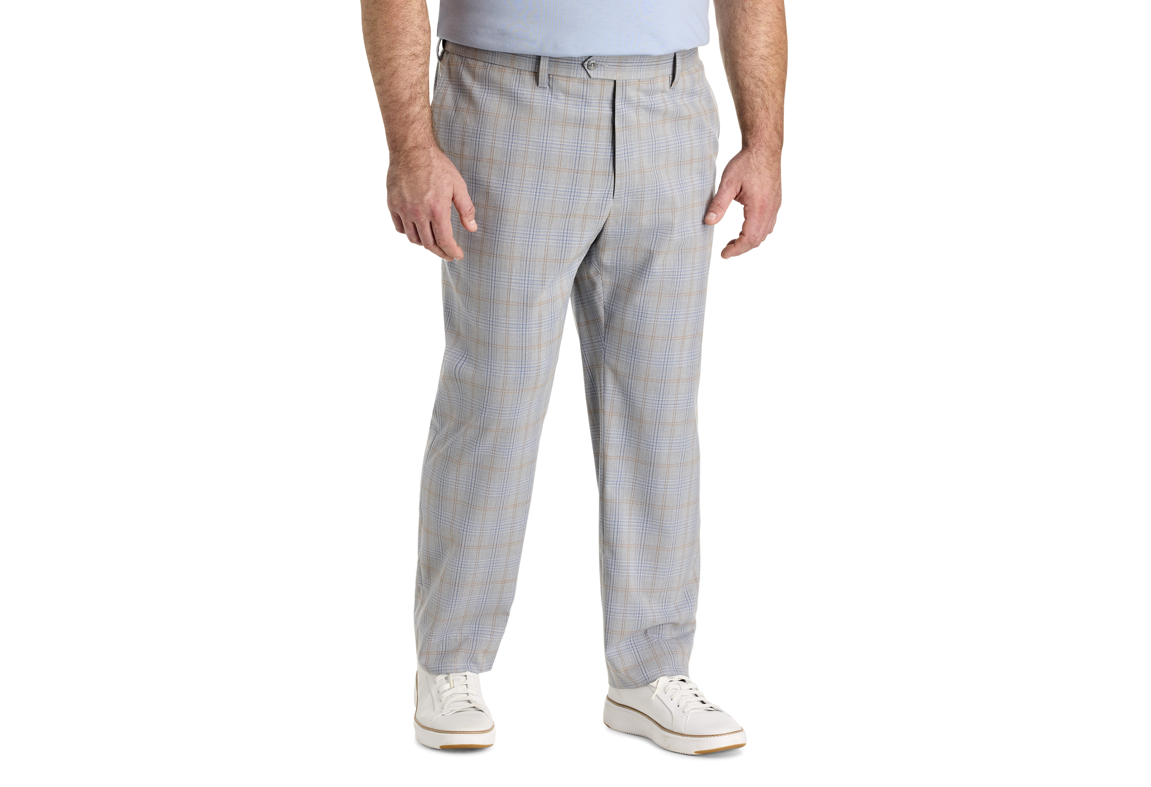 Waist-Relaxer Plaid Dress Pants