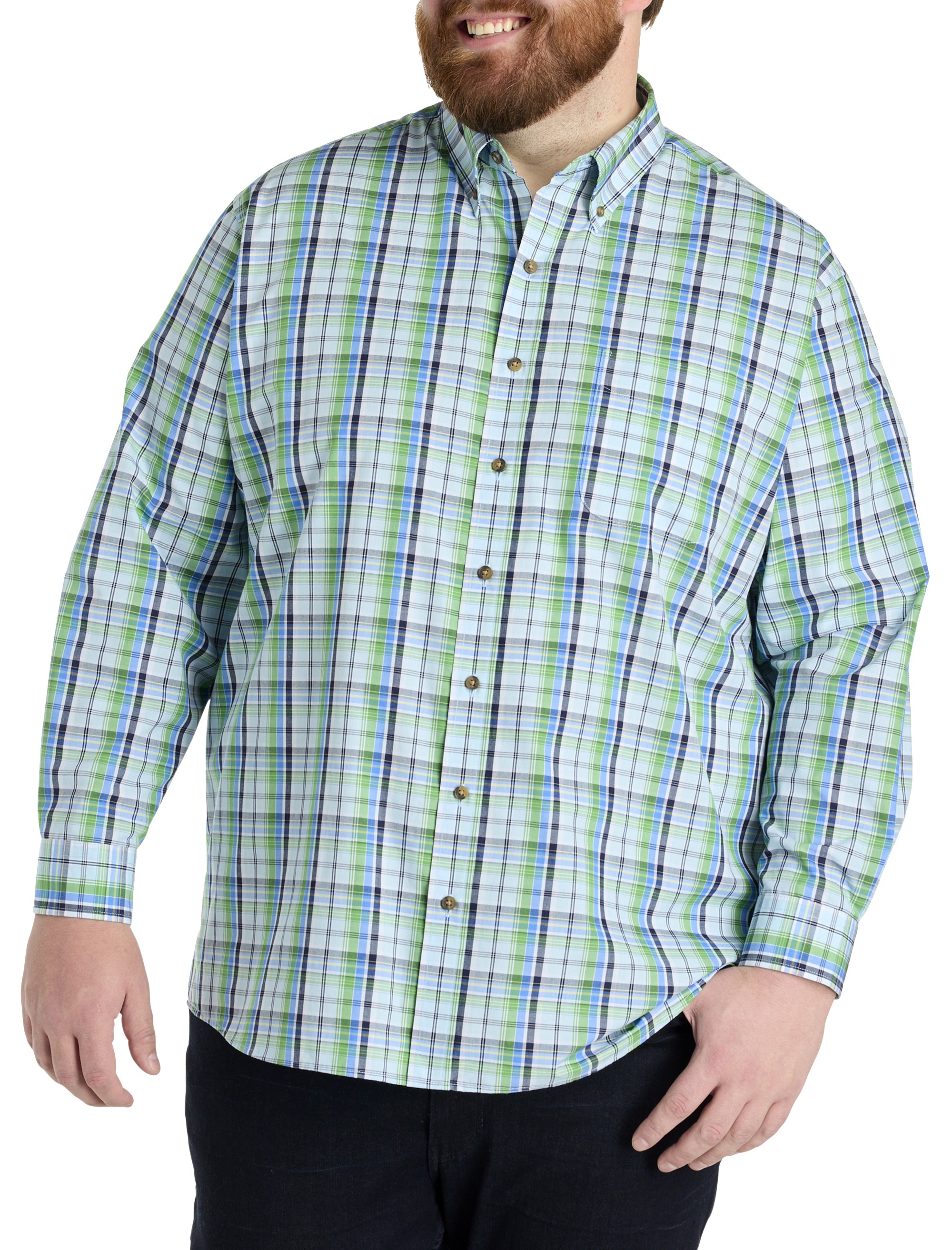Easy-Care Large Plaid Sport Shirt - thumbnail 2