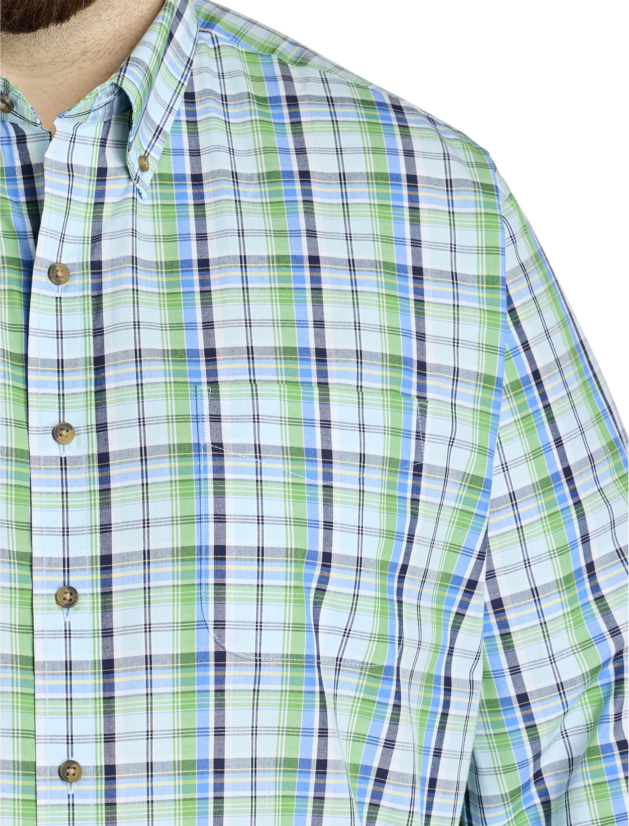 Easy-Care Large Plaid Sport Shirt - thumbnail 3