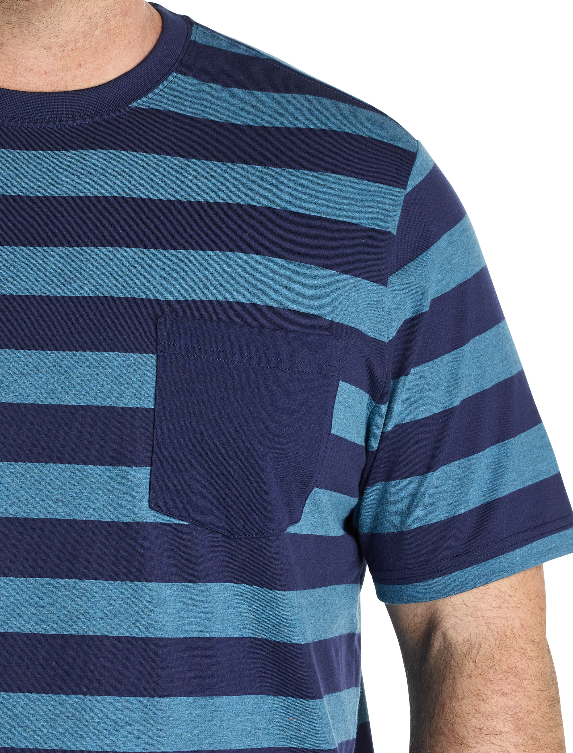 Moisture-Wicking Striped Pocket T-Shirt
