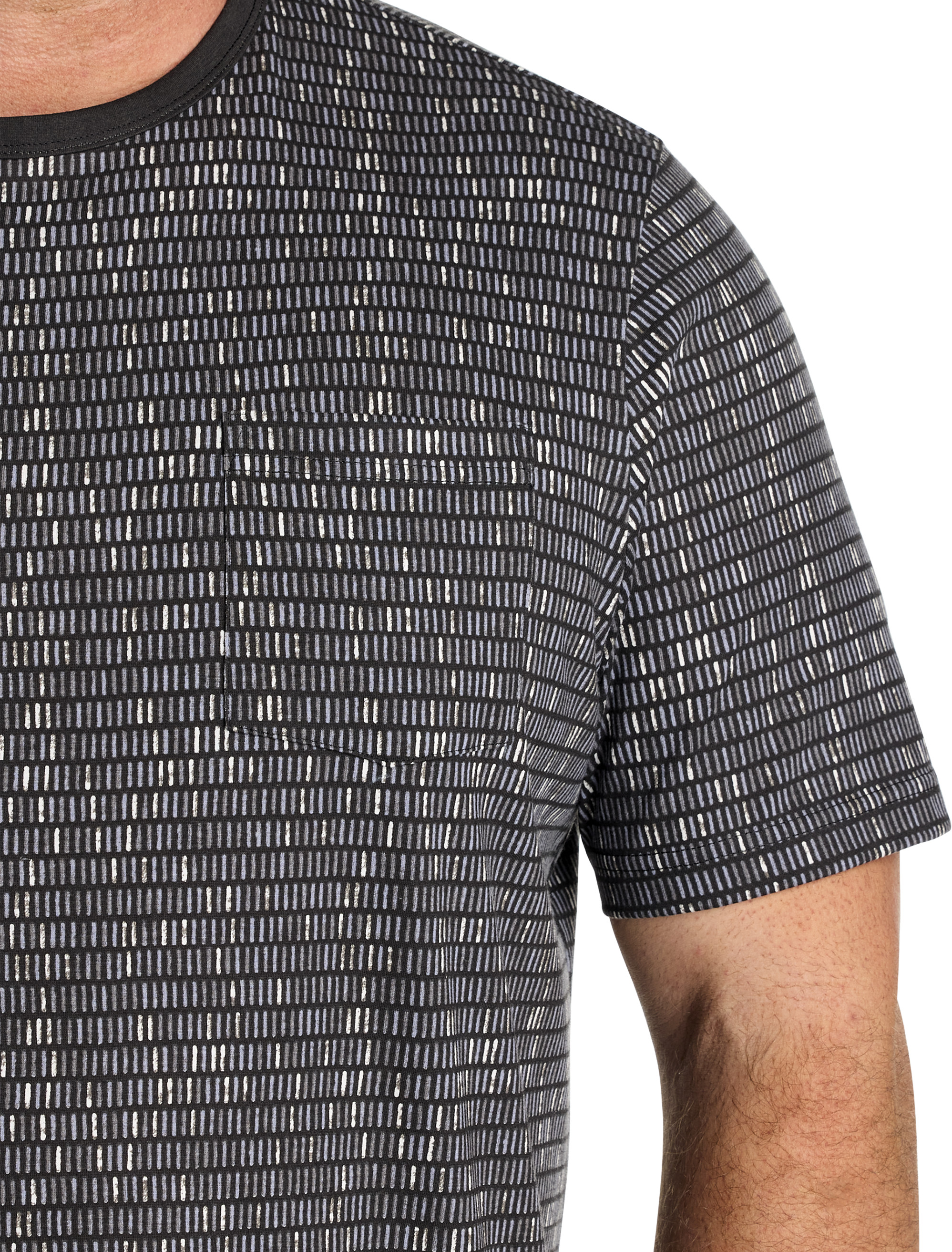 Moisture-Wicking Striped Pocket T-Shirt