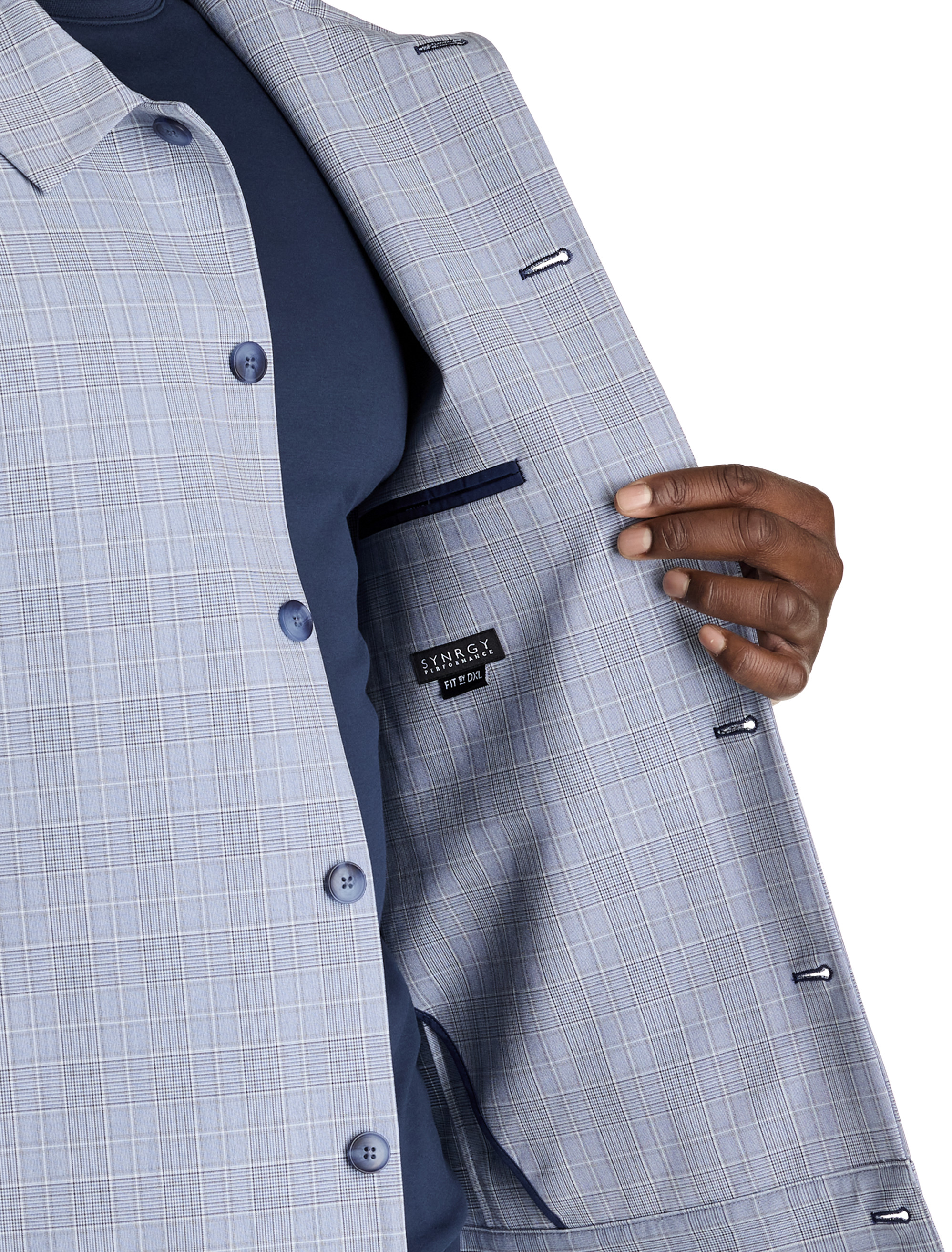 Machine Washable Plaid Shirt-Style Suit Jacket