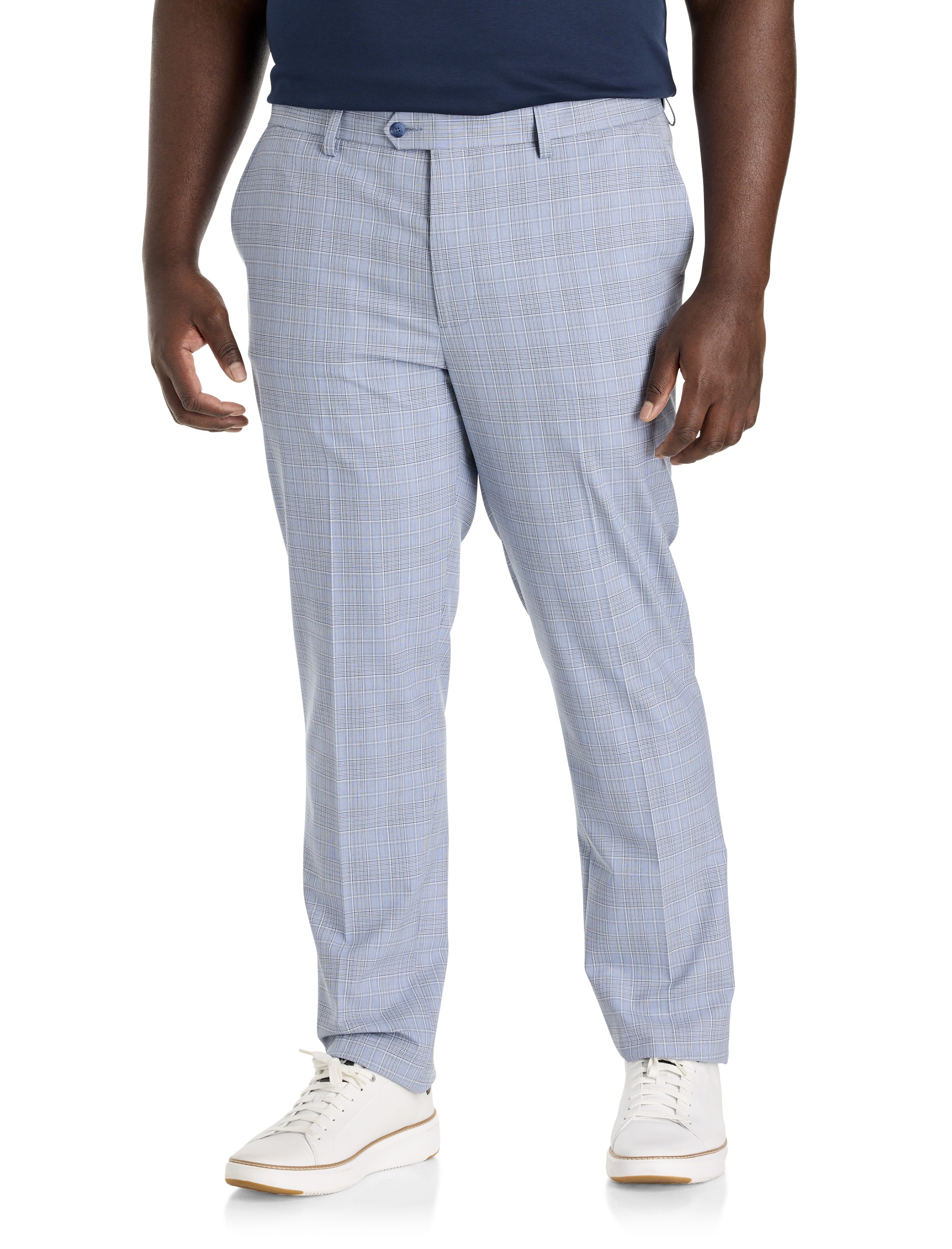 Plaid Machine-Washable Suit Pants