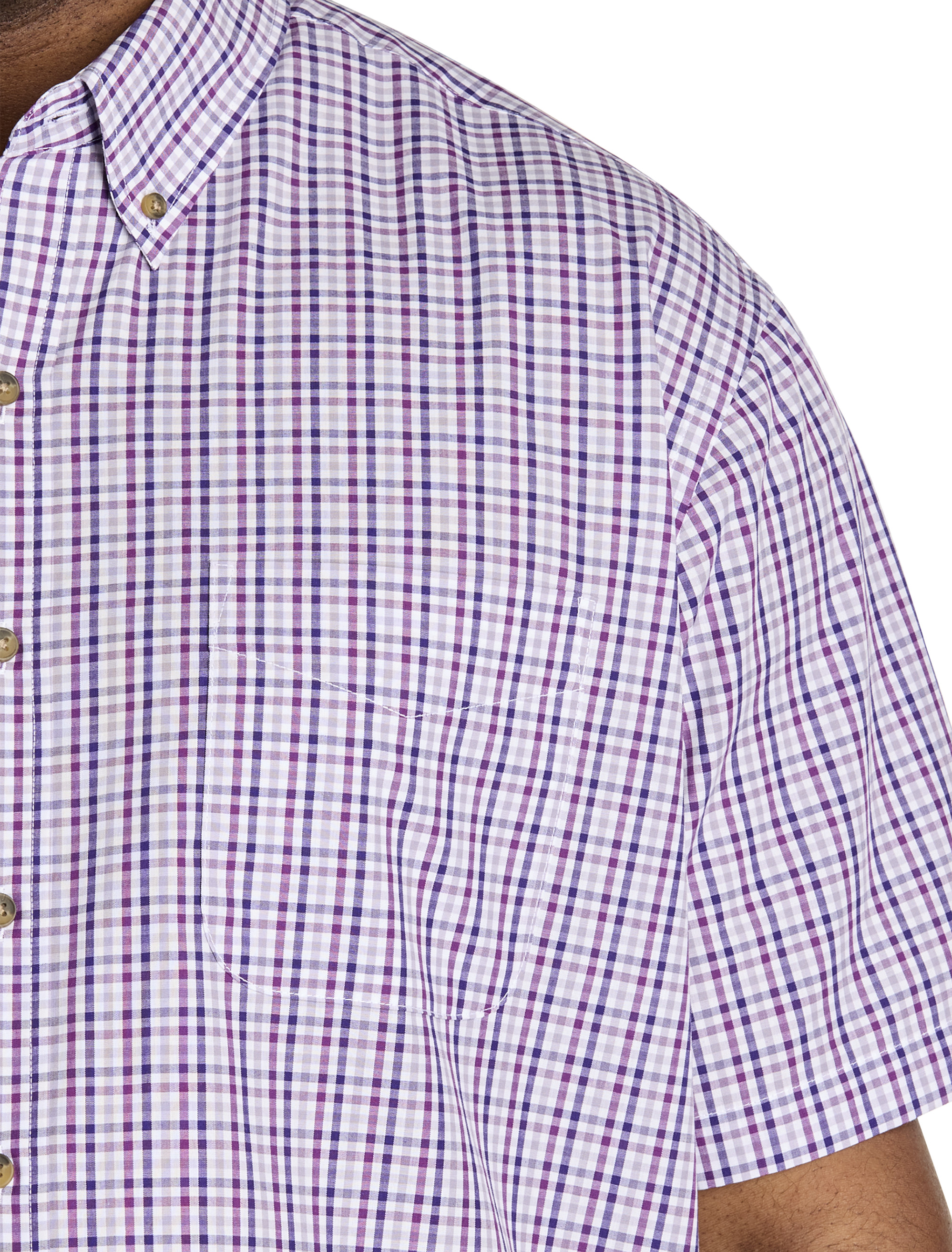 Easy-Care Tonal Check Patterned Sport Shirt