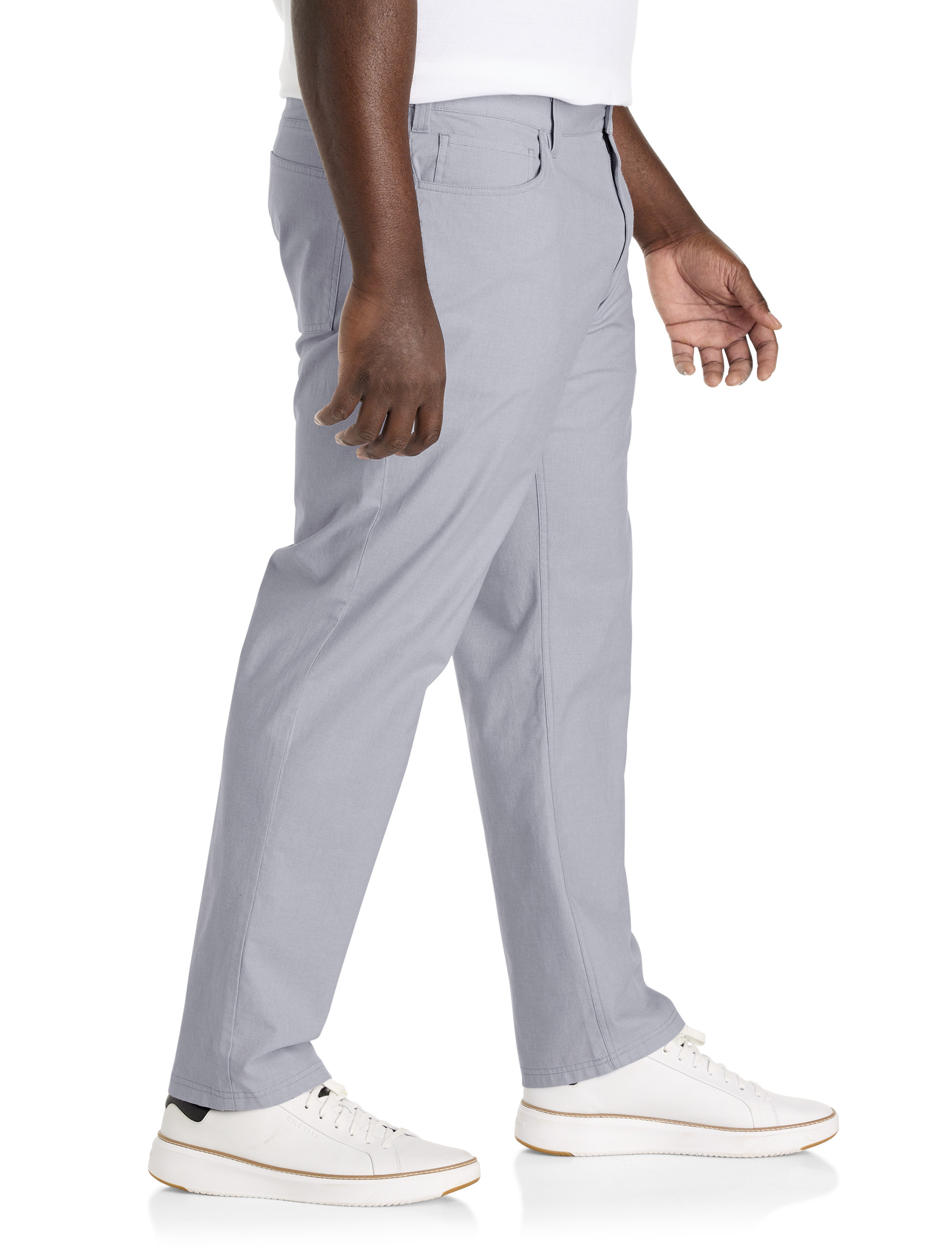 Straight-Fit 5-Pocket Chambray Pants