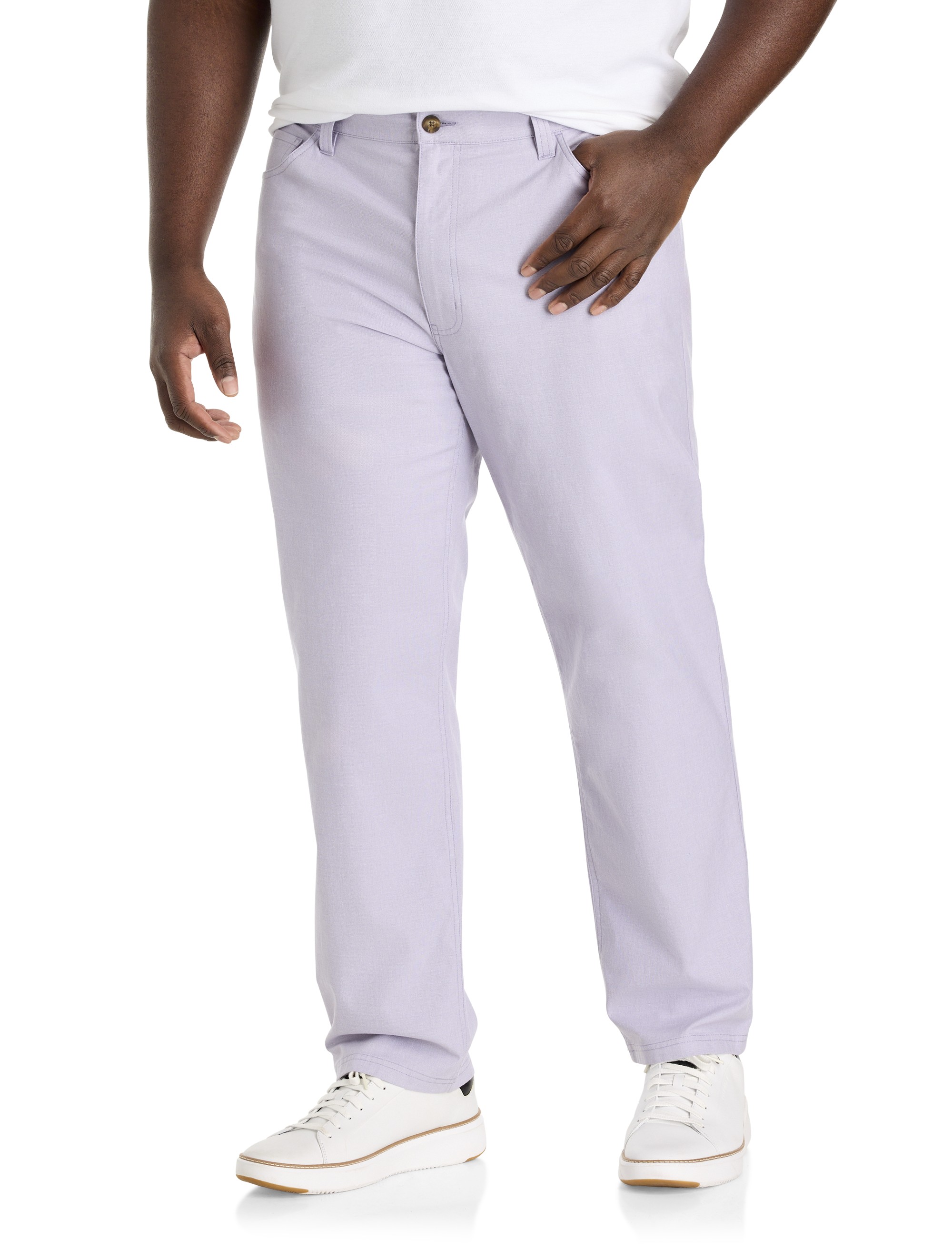 Straight-Fit 5-Pocket Chambray Pants