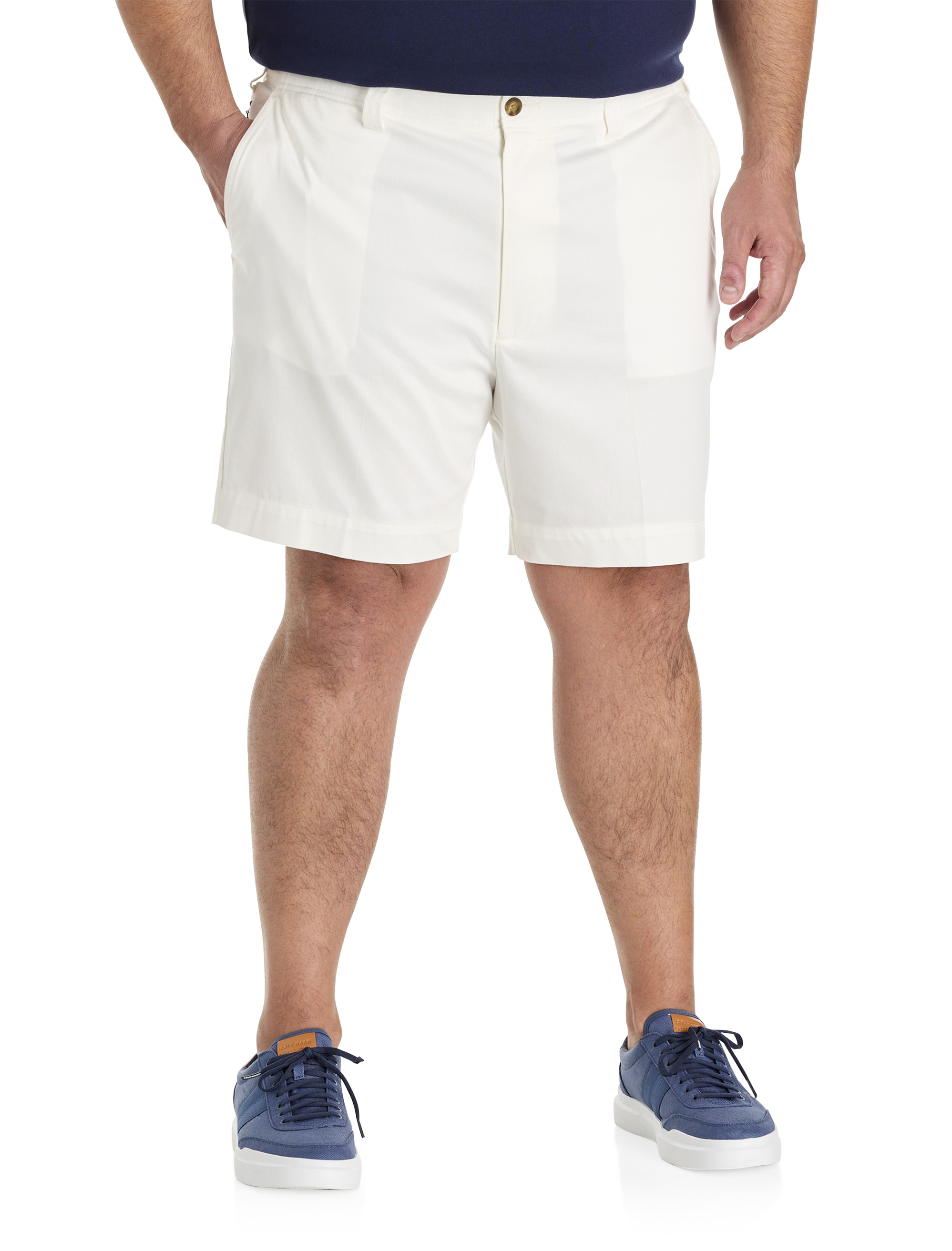 Men's White Cotton Shorts | DXL