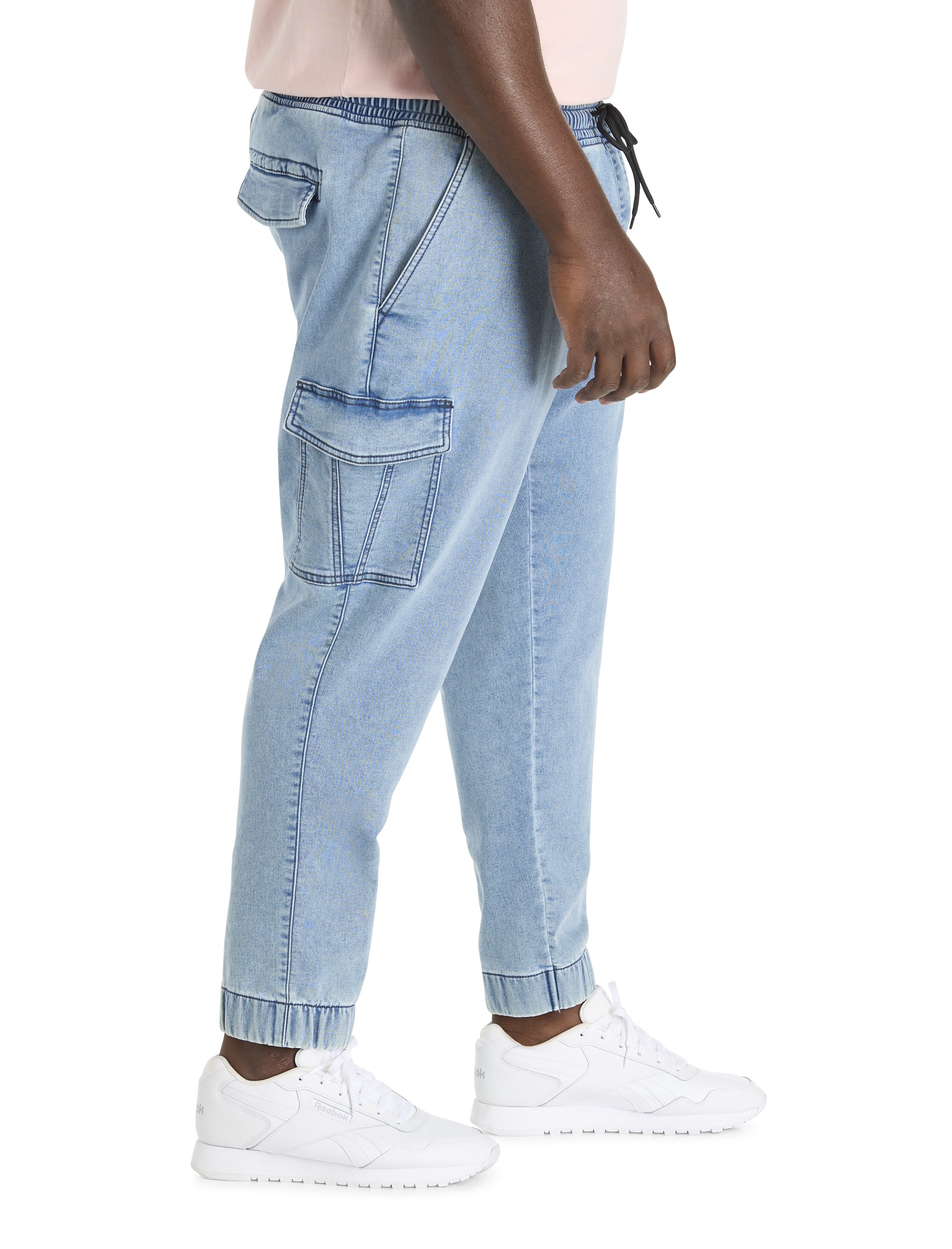 Knit Denim Cargo Joggers - thumbnail 3