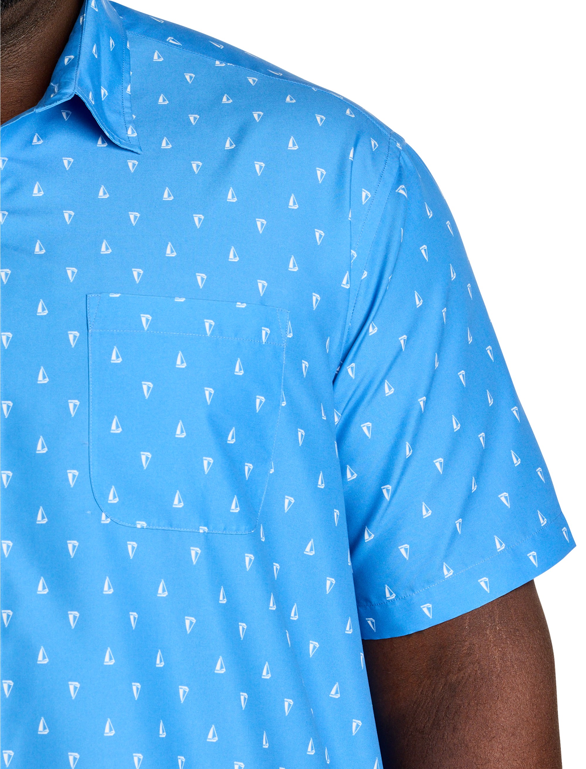 Microfiber Sailboat Print Sport Shirt - thumbnail 2