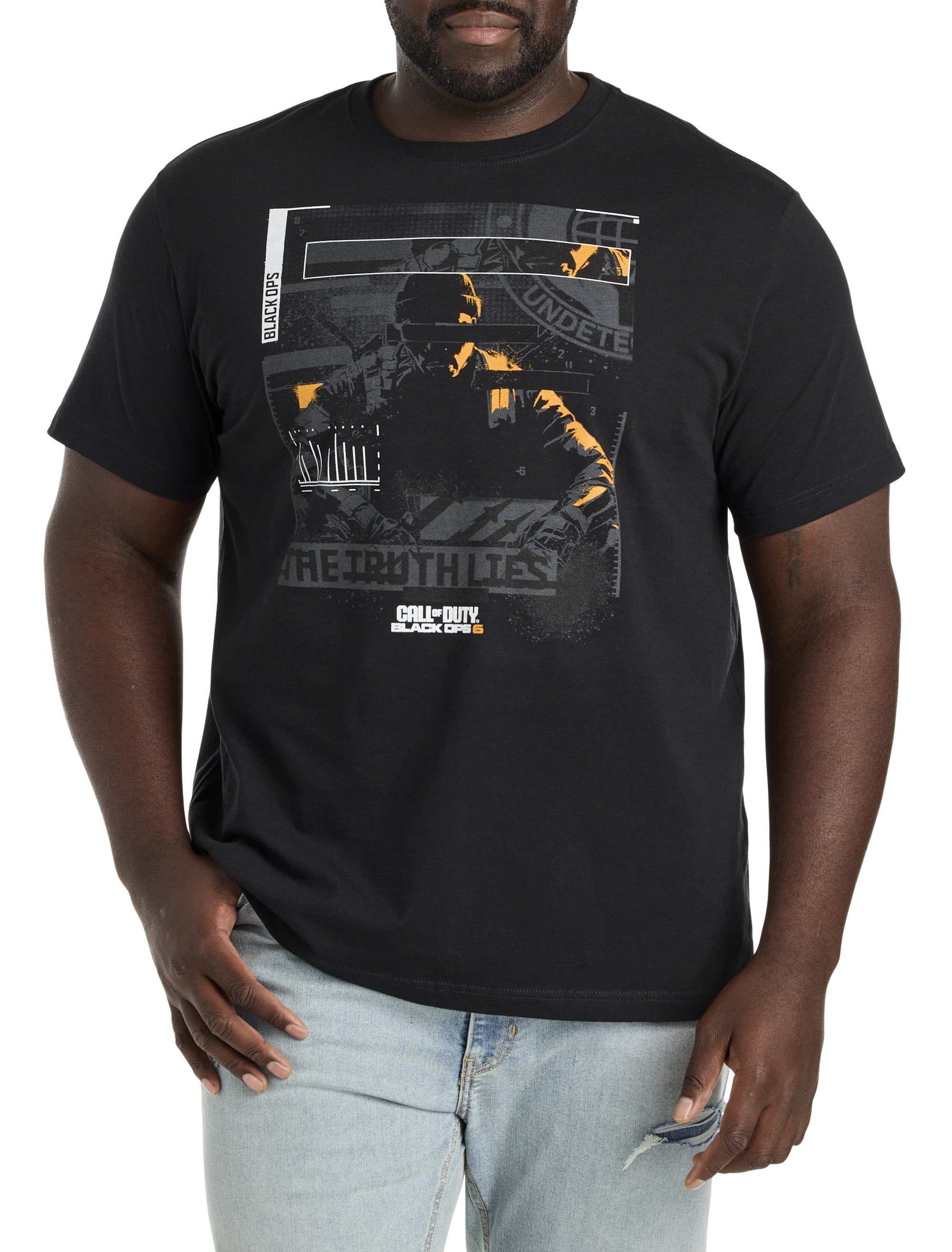 True Nation Men's Big \u0026 Tall Call of Duty Ops Graphic Tee - Black - Short Sleeve T-Shirts, image size:1024x1347