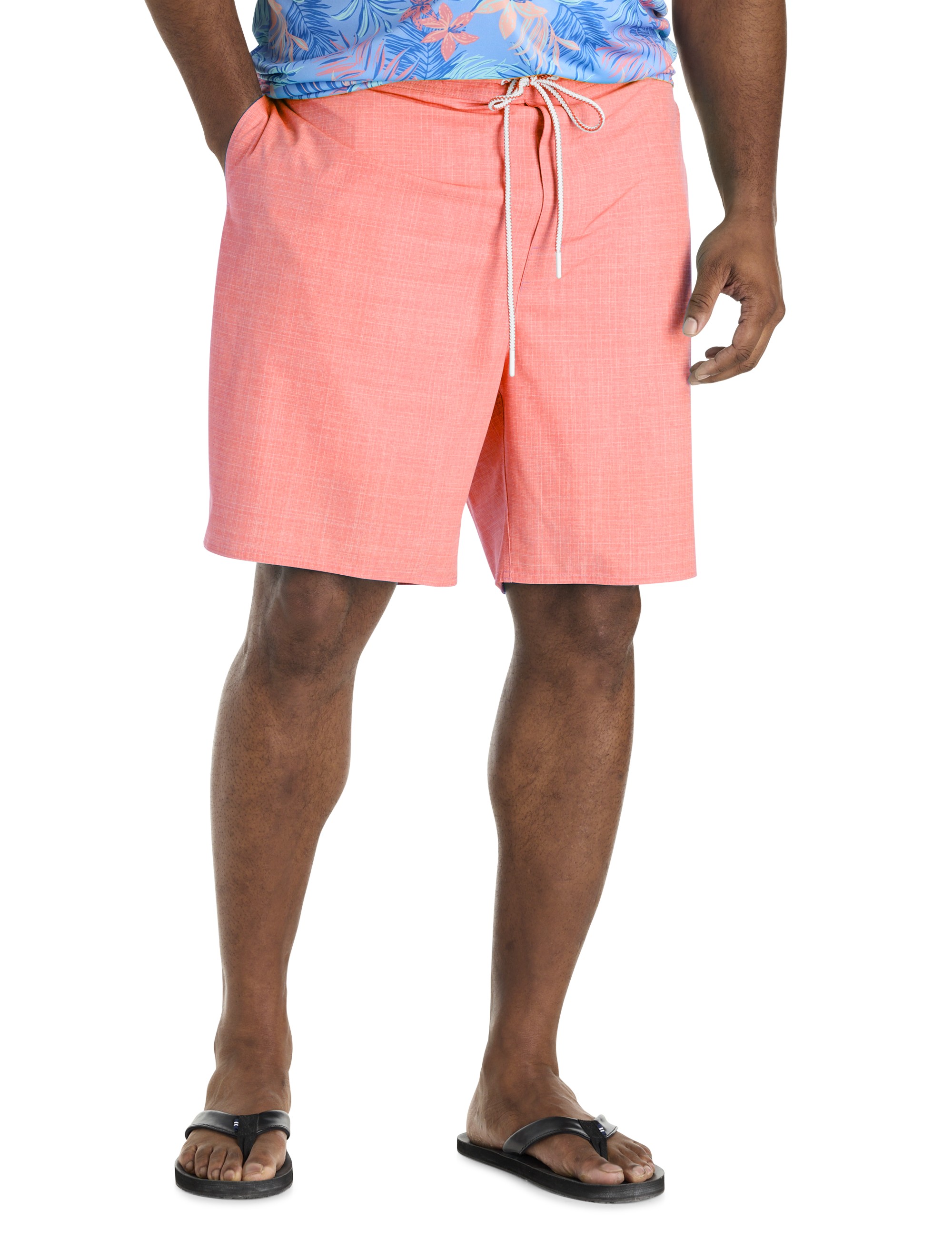 Crosshatched Swim Trunks