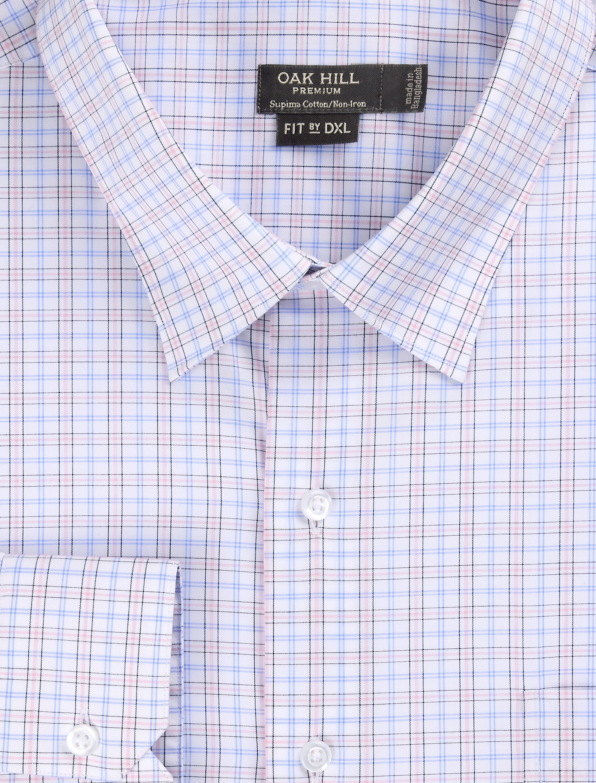 Wrinkle-Resistant Grid Patterned Dress Shirt