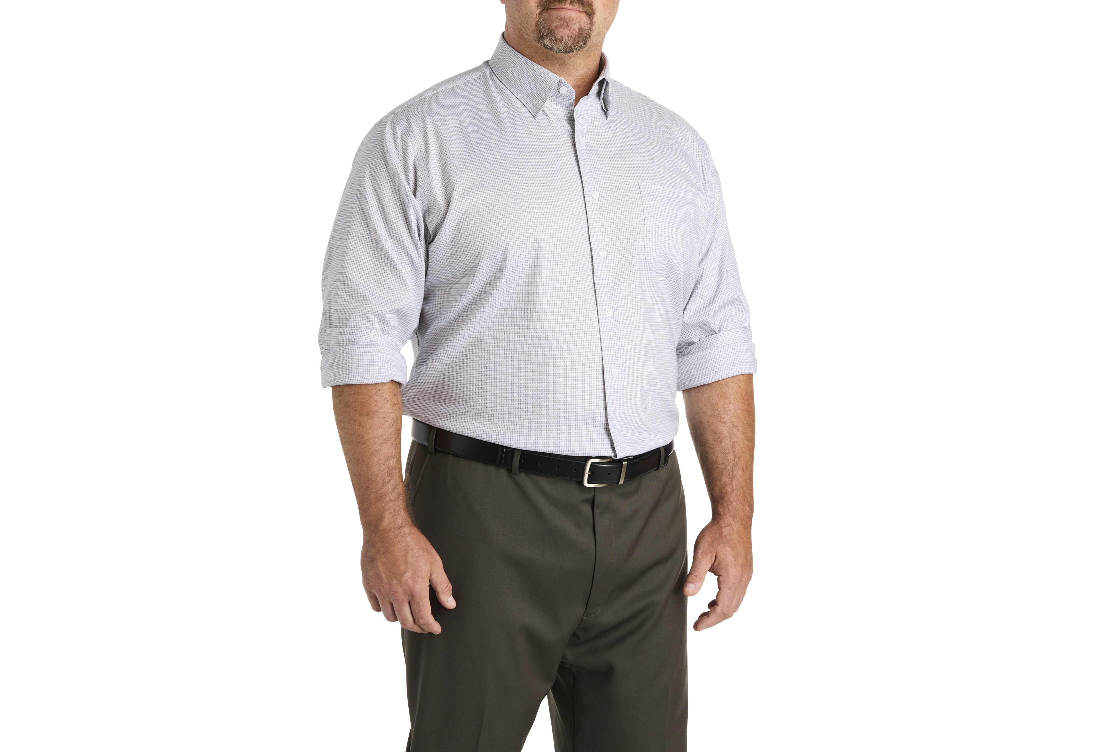 Textured Check Patterned Dress Shirt