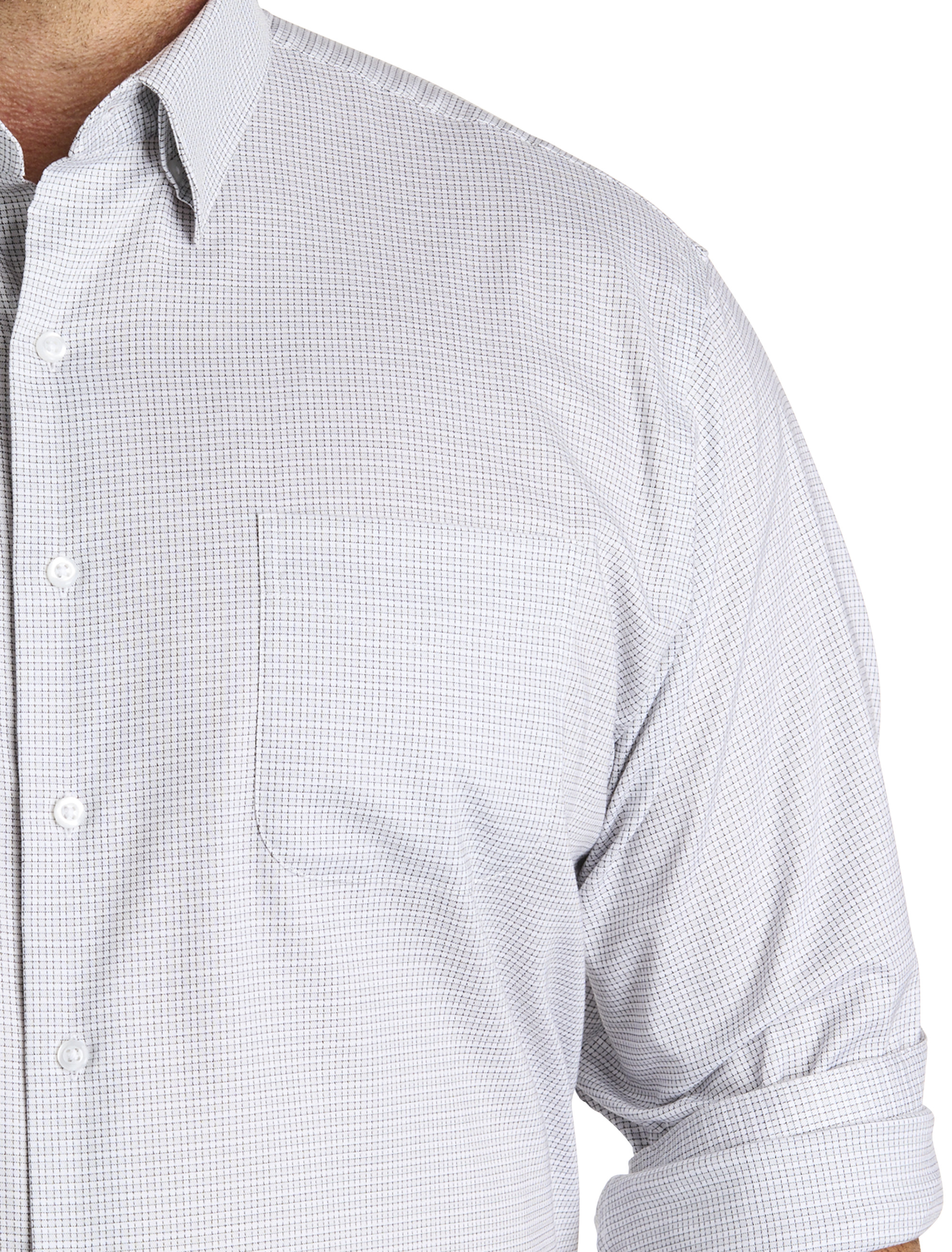 Textured Check Patterned Dress Shirt