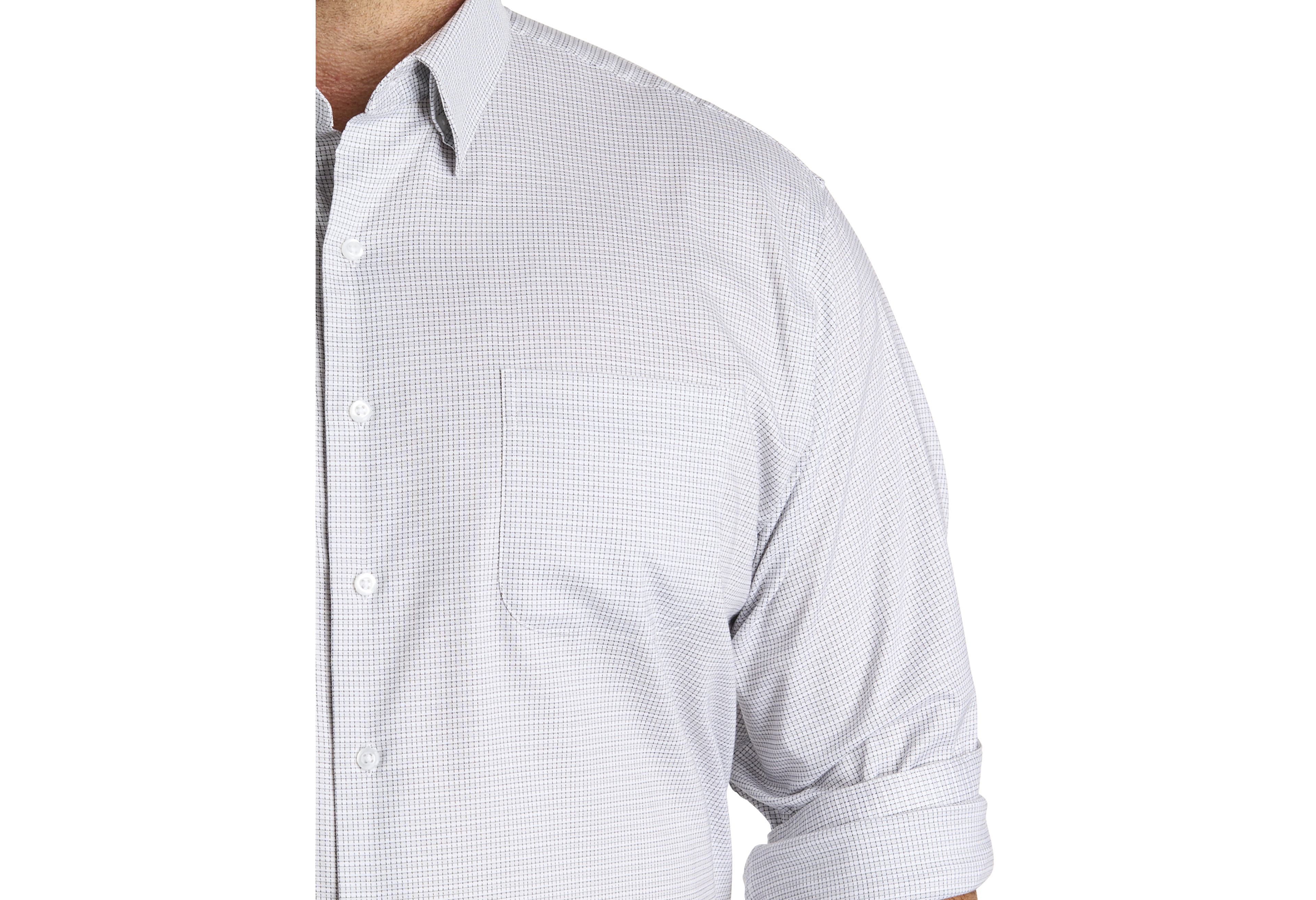 Textured Check Patterned Dress Shirt