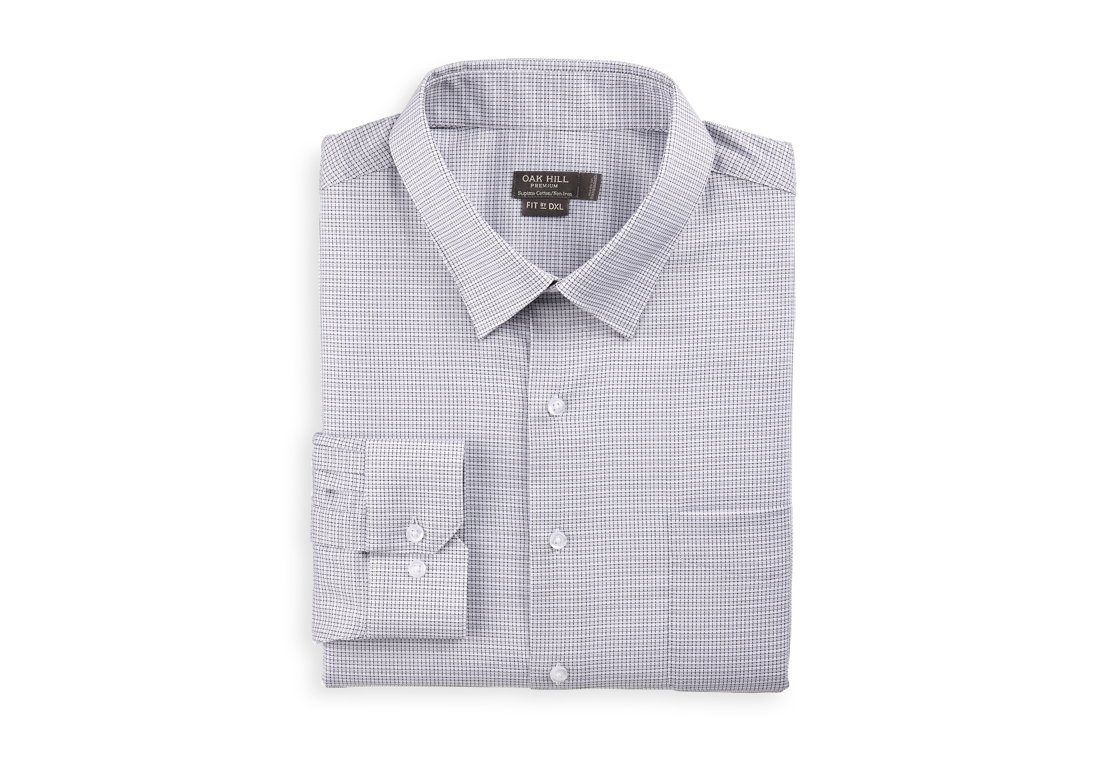 Textured Check Patterned Dress Shirt