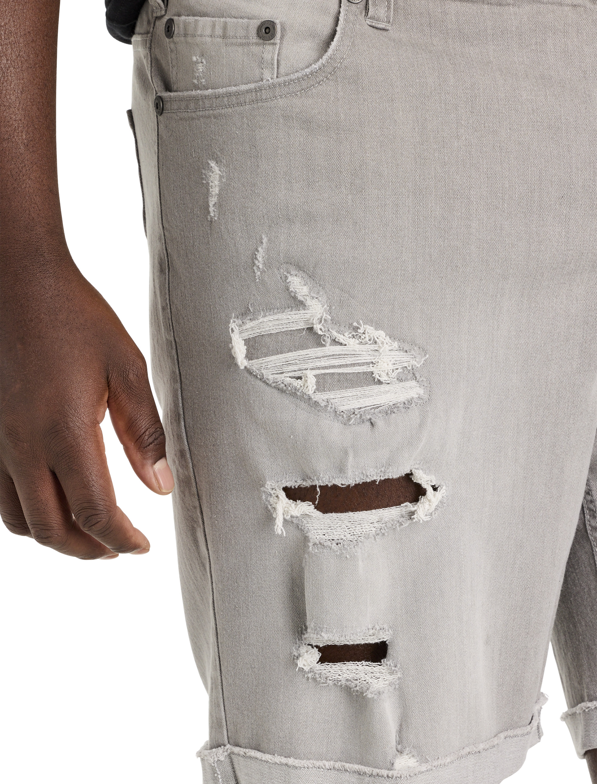 Deconstructed Denim Shorts