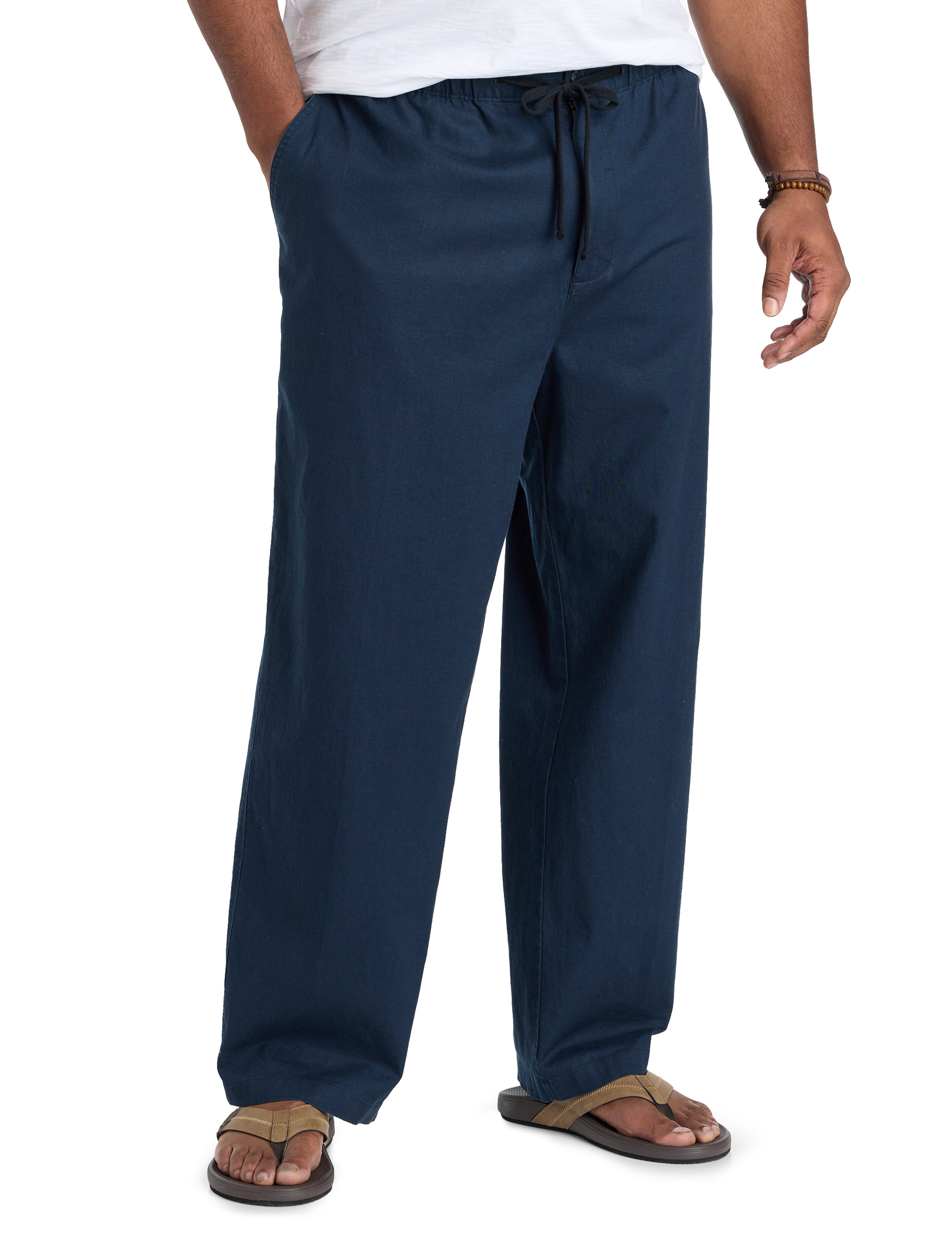 Big + Tall | Harbor Bay Linen-Blend Loose-Fit Beach Pants | DXL