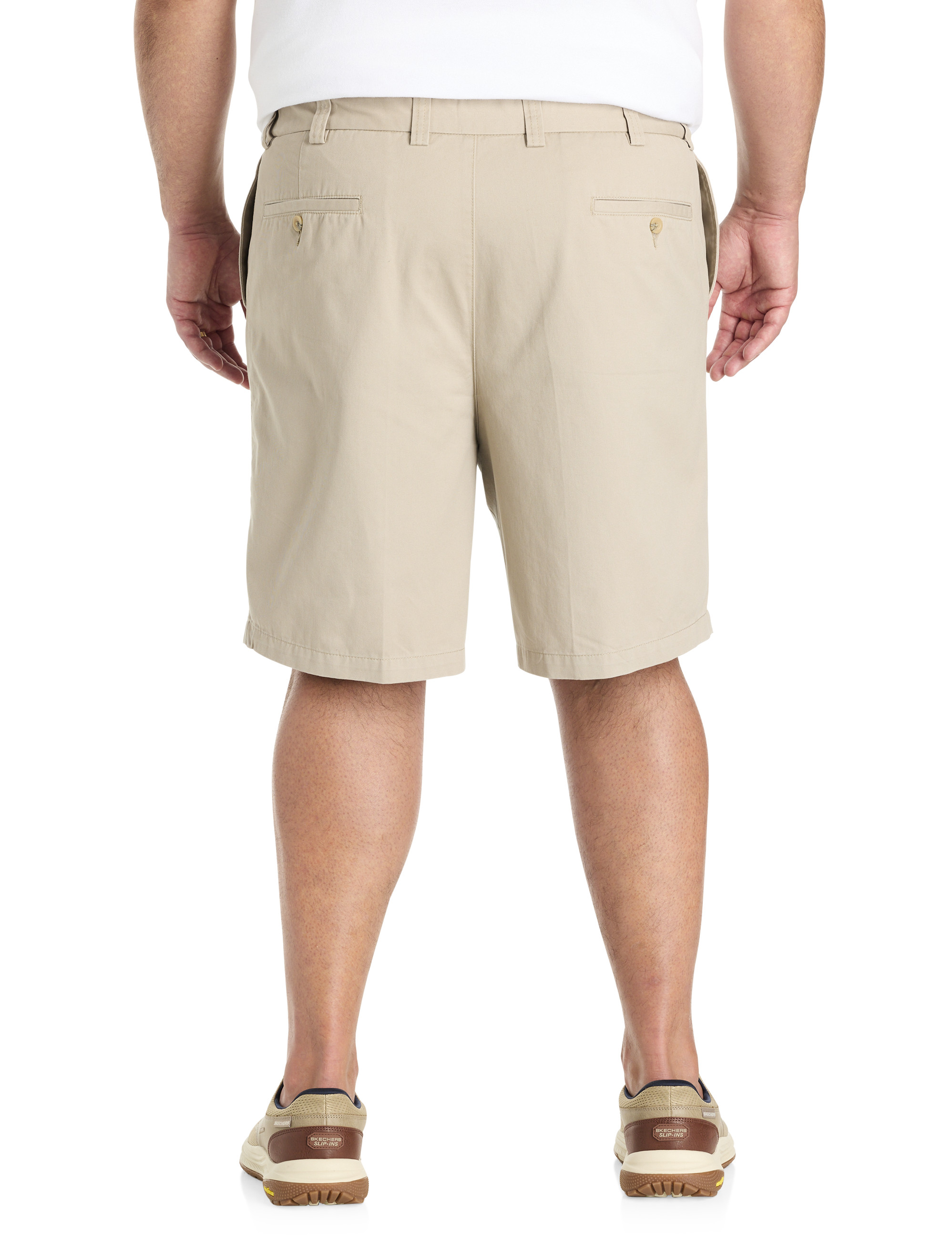 Big + Tall | Harbor Bay Waist-Relaxer Pleated Cotton Shorts | DXL