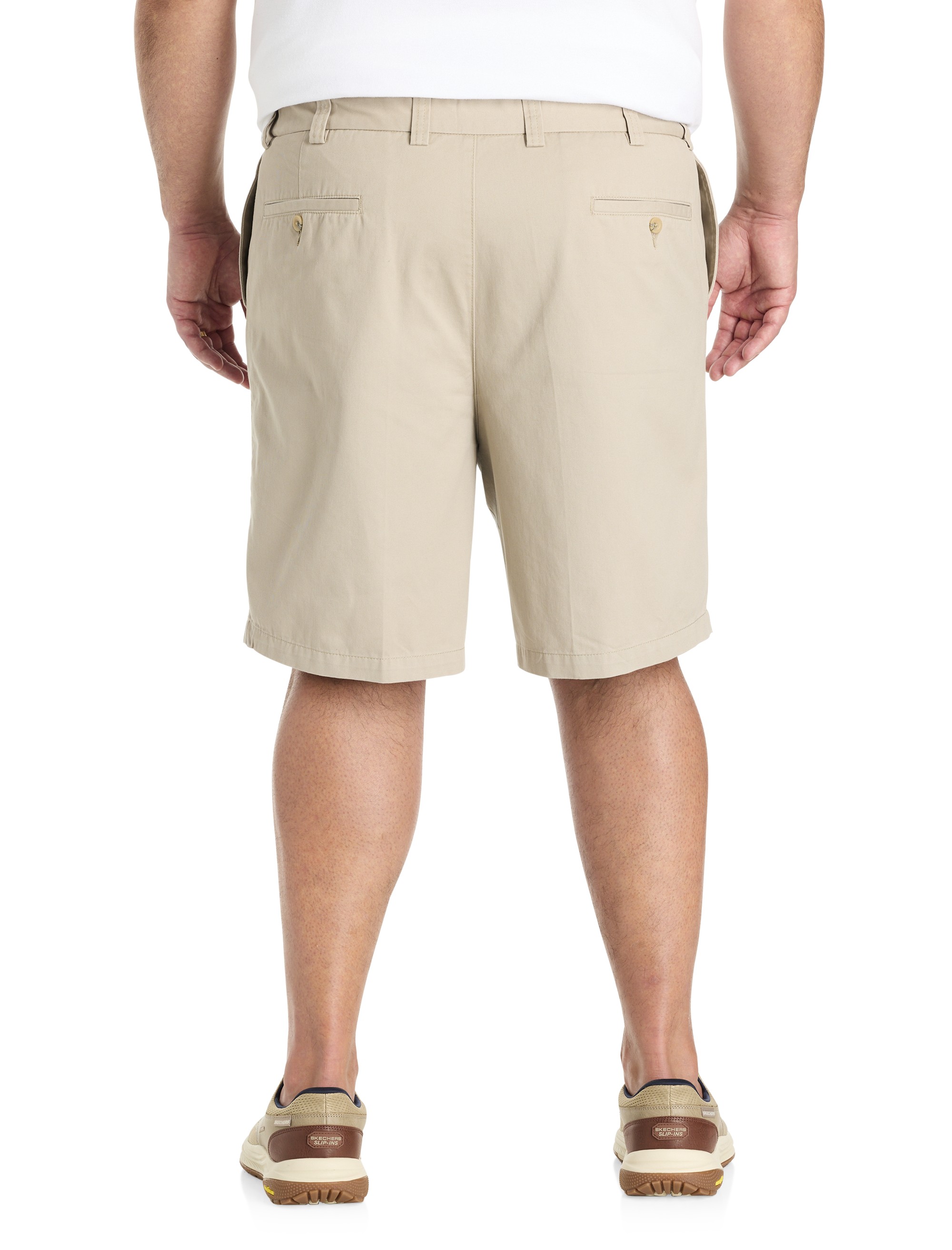 Waist-Relaxer Pleated Cotton Shorts - thumbnail 5