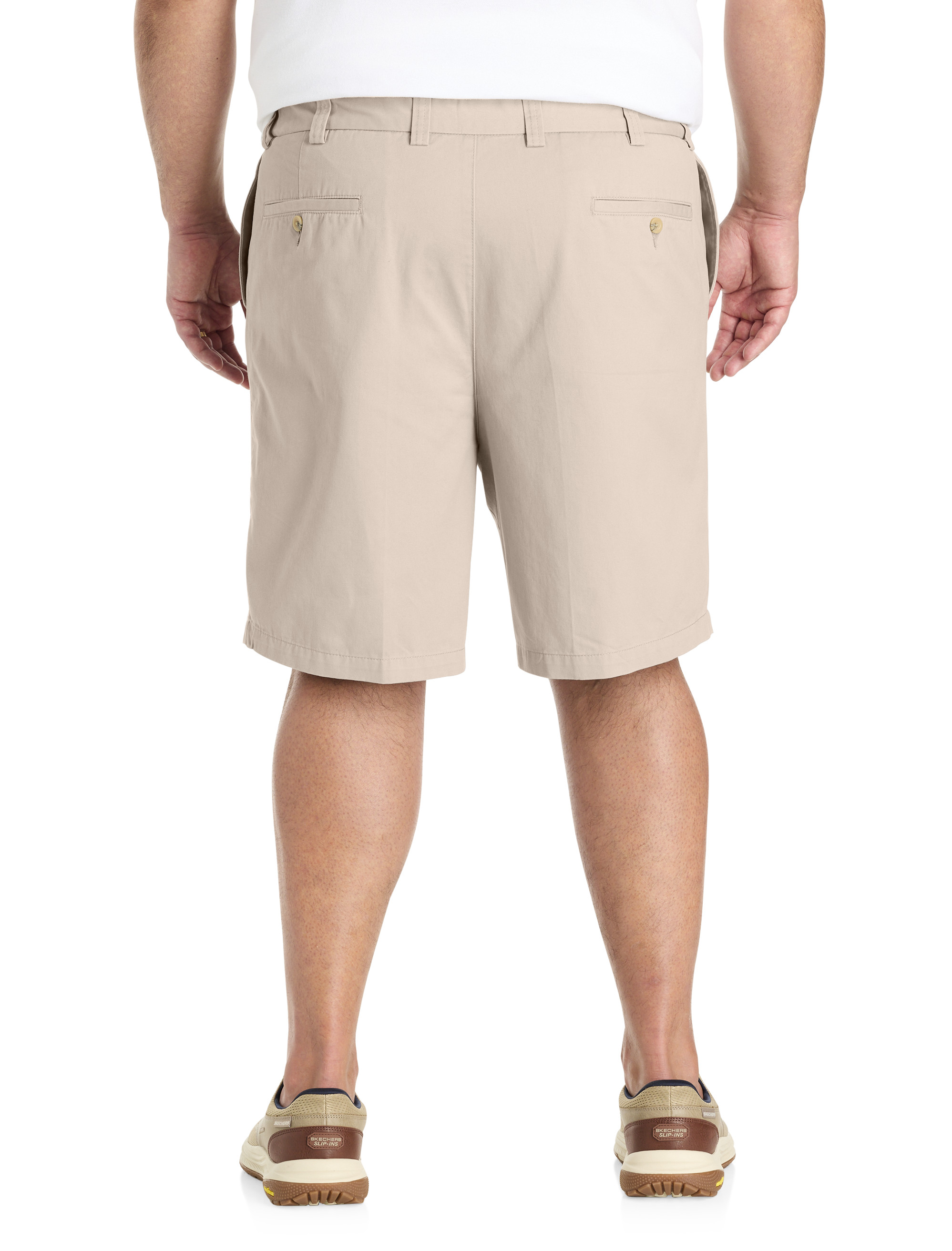 Waist-Relaxer Pleated Cotton Shorts