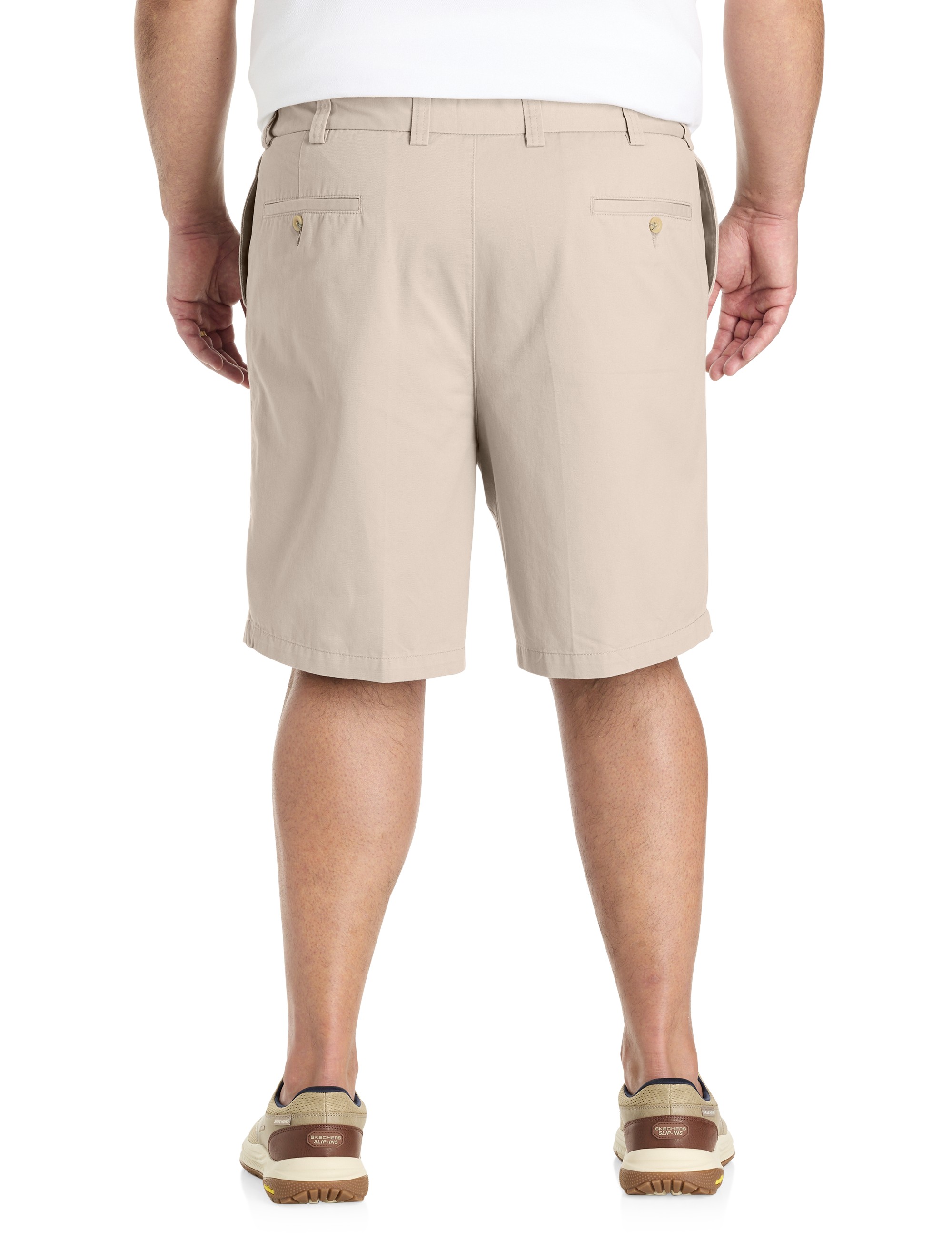 Waist-Relaxer Pleated Cotton Shorts - thumbnail 2