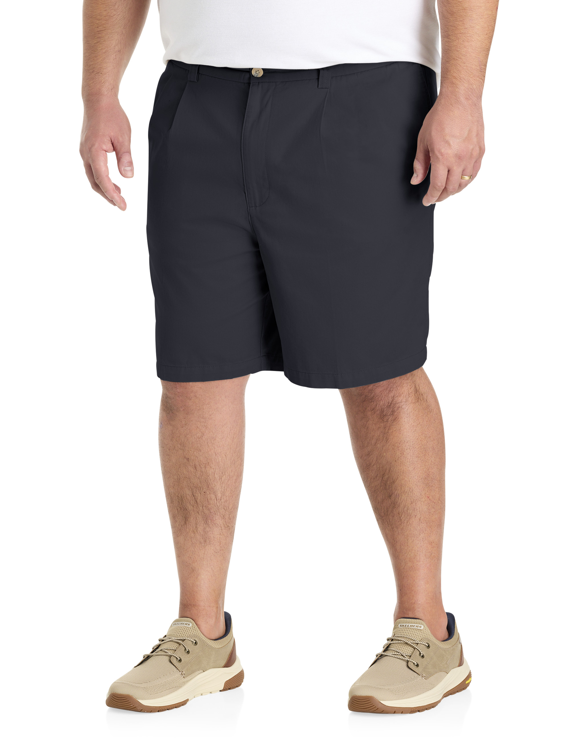 Big + Tall | Harbor Bay Waist-Relaxer Pleated Cotton Shorts | DXL