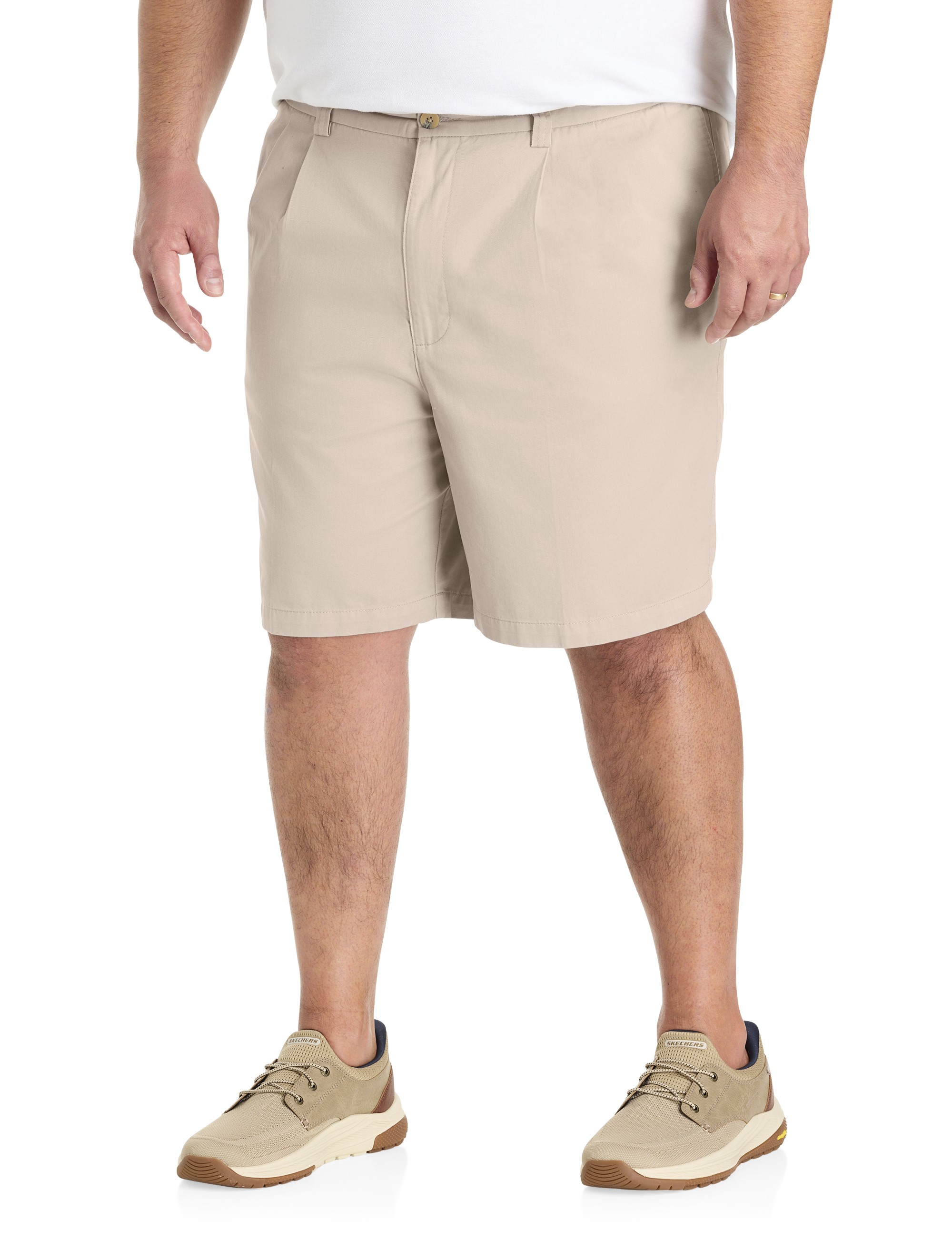 Waist-Relaxer Pleated Cotton Shorts
