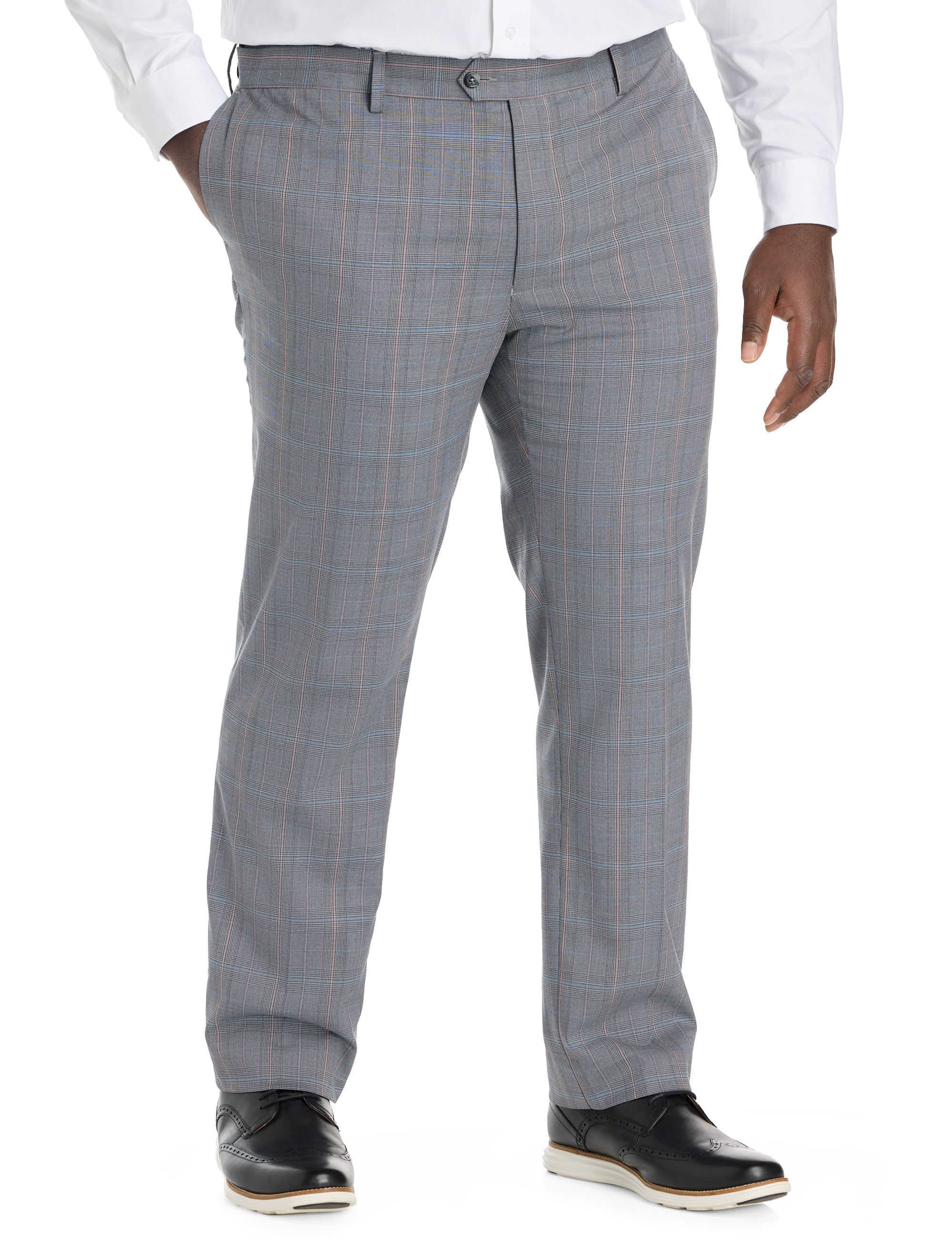 Waist-Relaxer Plaid Dress Pants