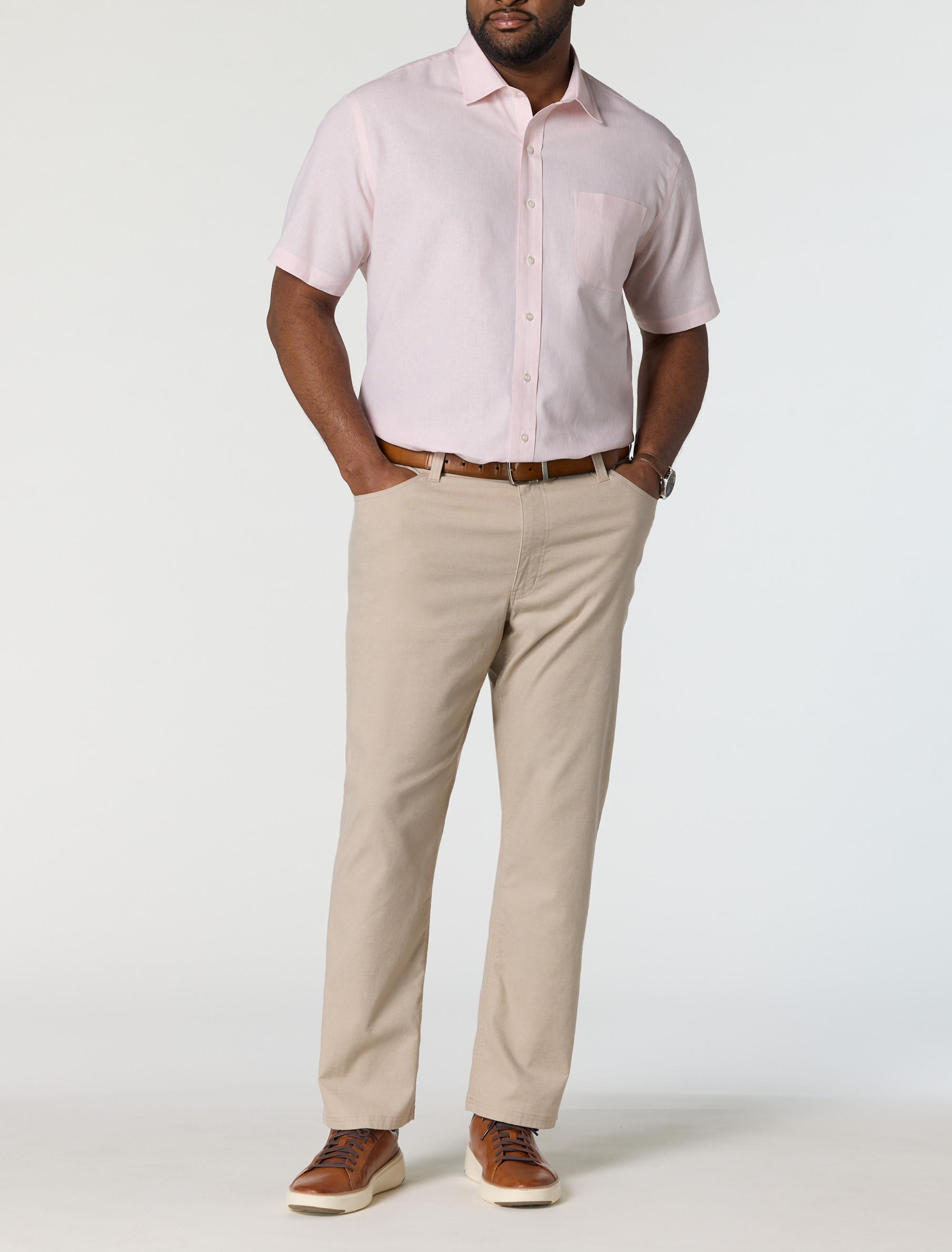 5-Pocket Linen-Blend Tech Pants