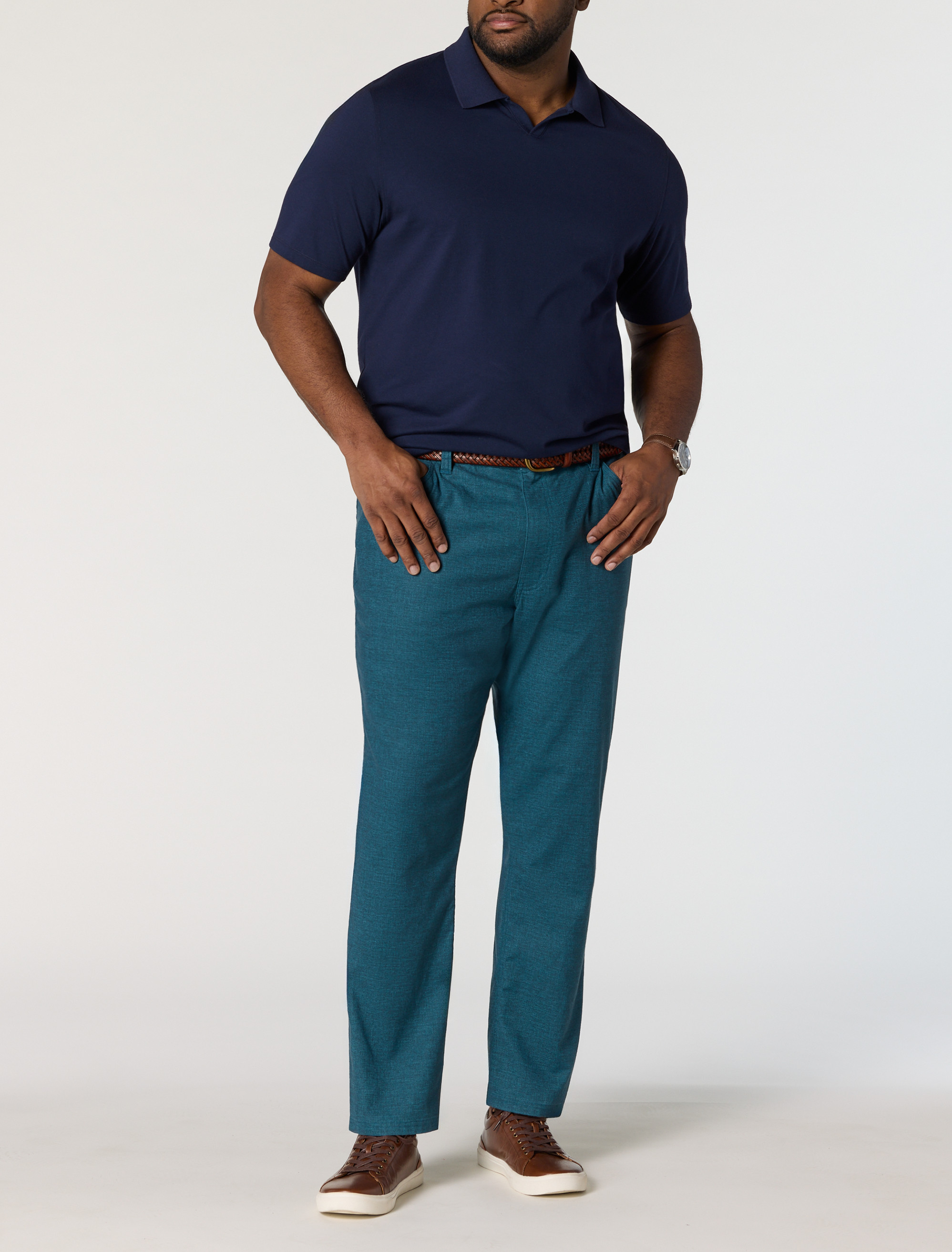 5-Pocket Linen-Blend Tech Pants
