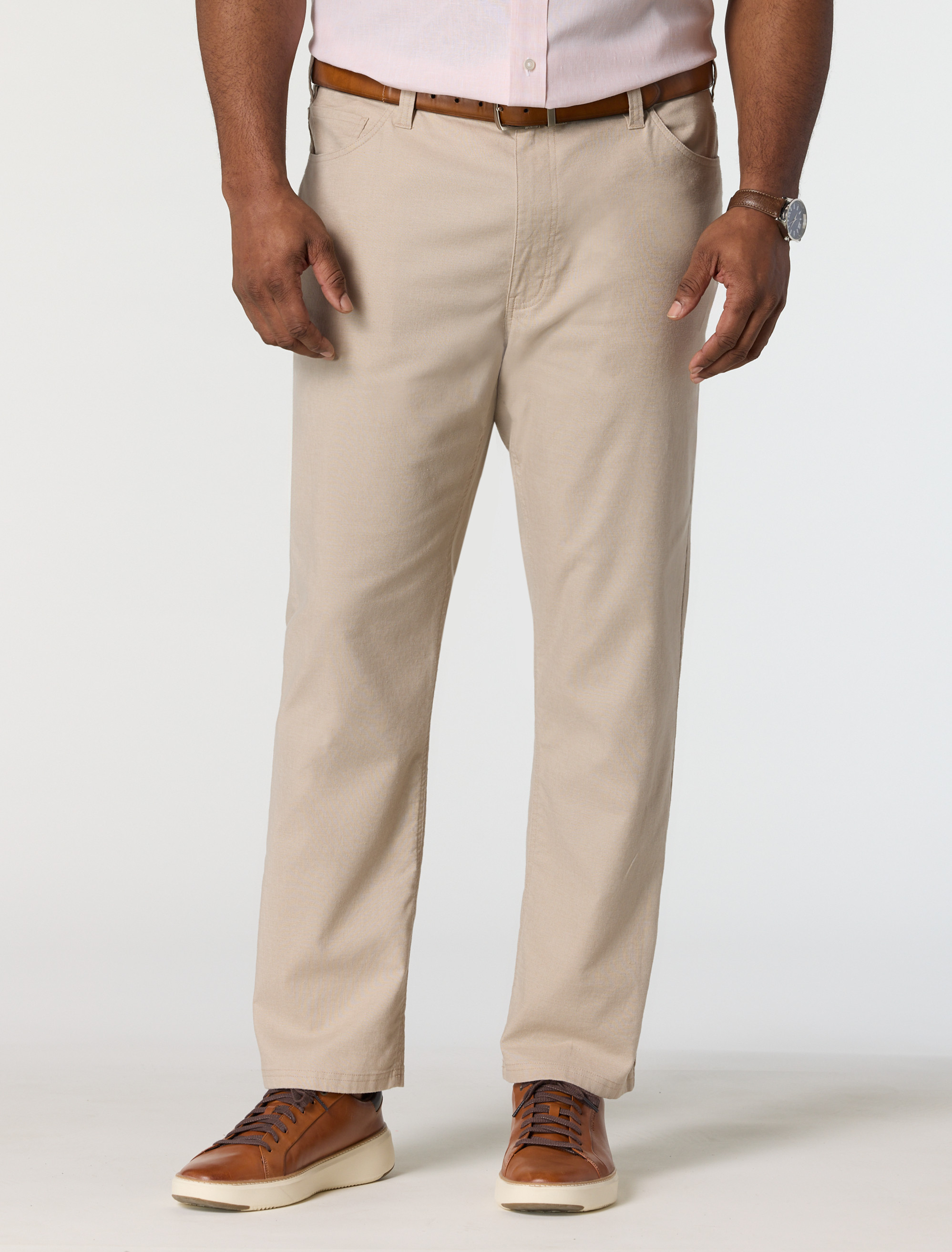 5-Pocket Linen-Blend Tech Pants