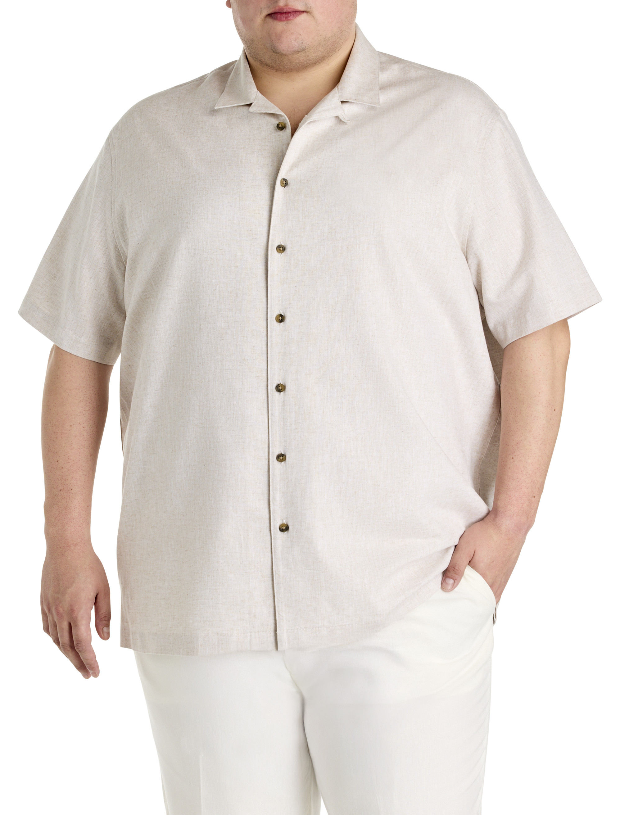 Big + Tall | Oak Hill Linen-Blend Sport Shirt | DXL