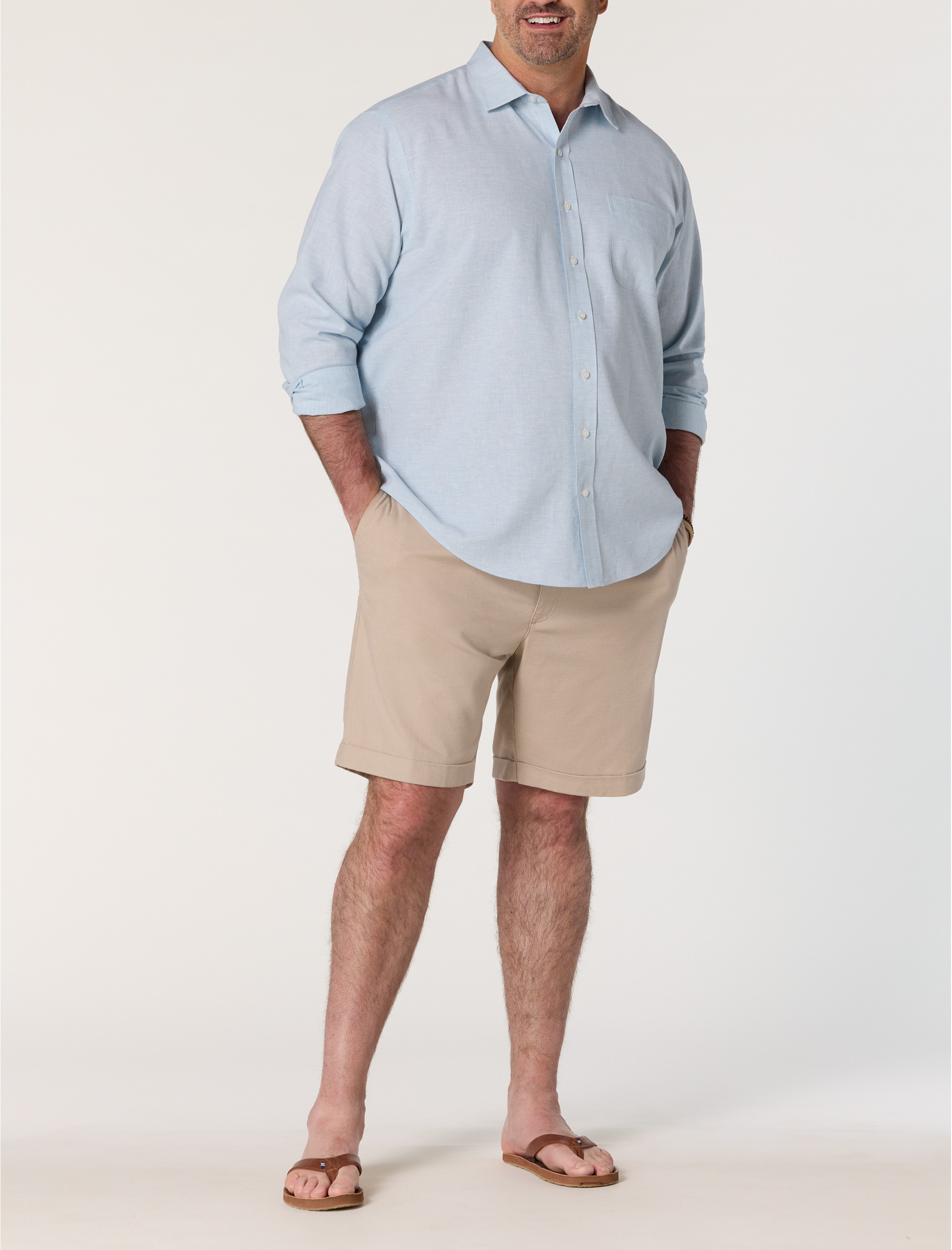 Linen-Blend Tech Shorts - thumbnail 2