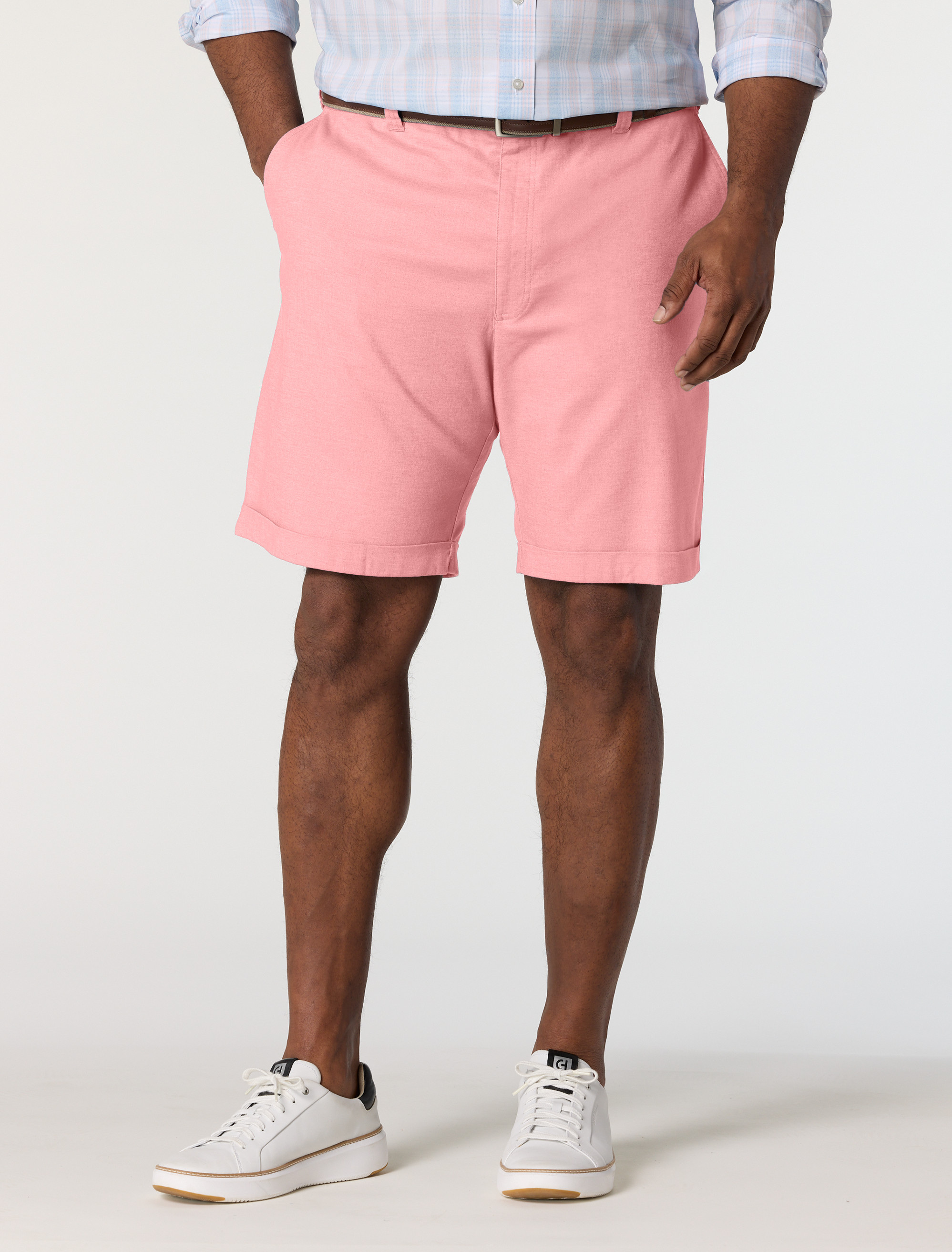 Big + Tall | Oak Hill Linen-Blend Tech Shorts | DXL