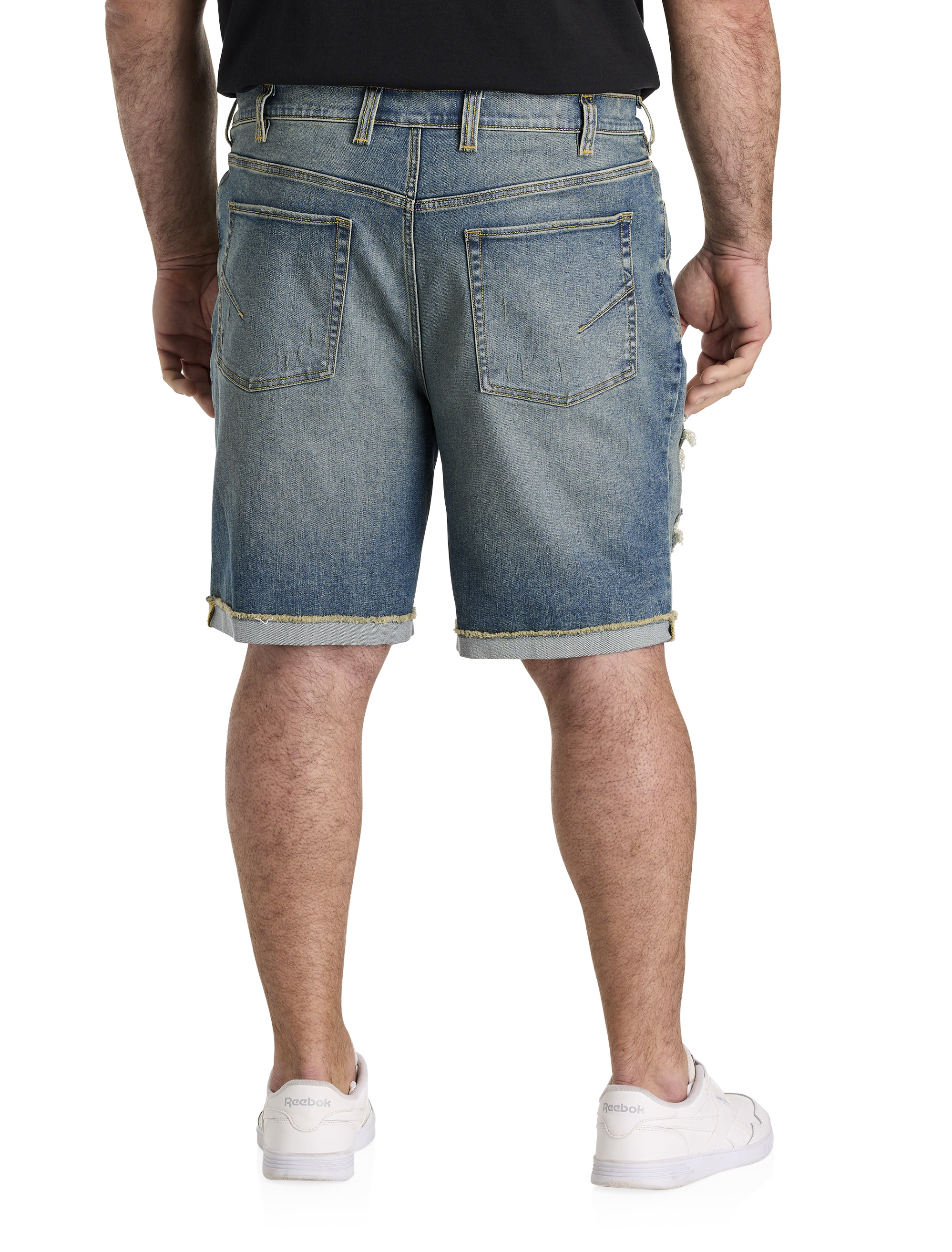 Destructed Athletic-Fit Denim Shorts
