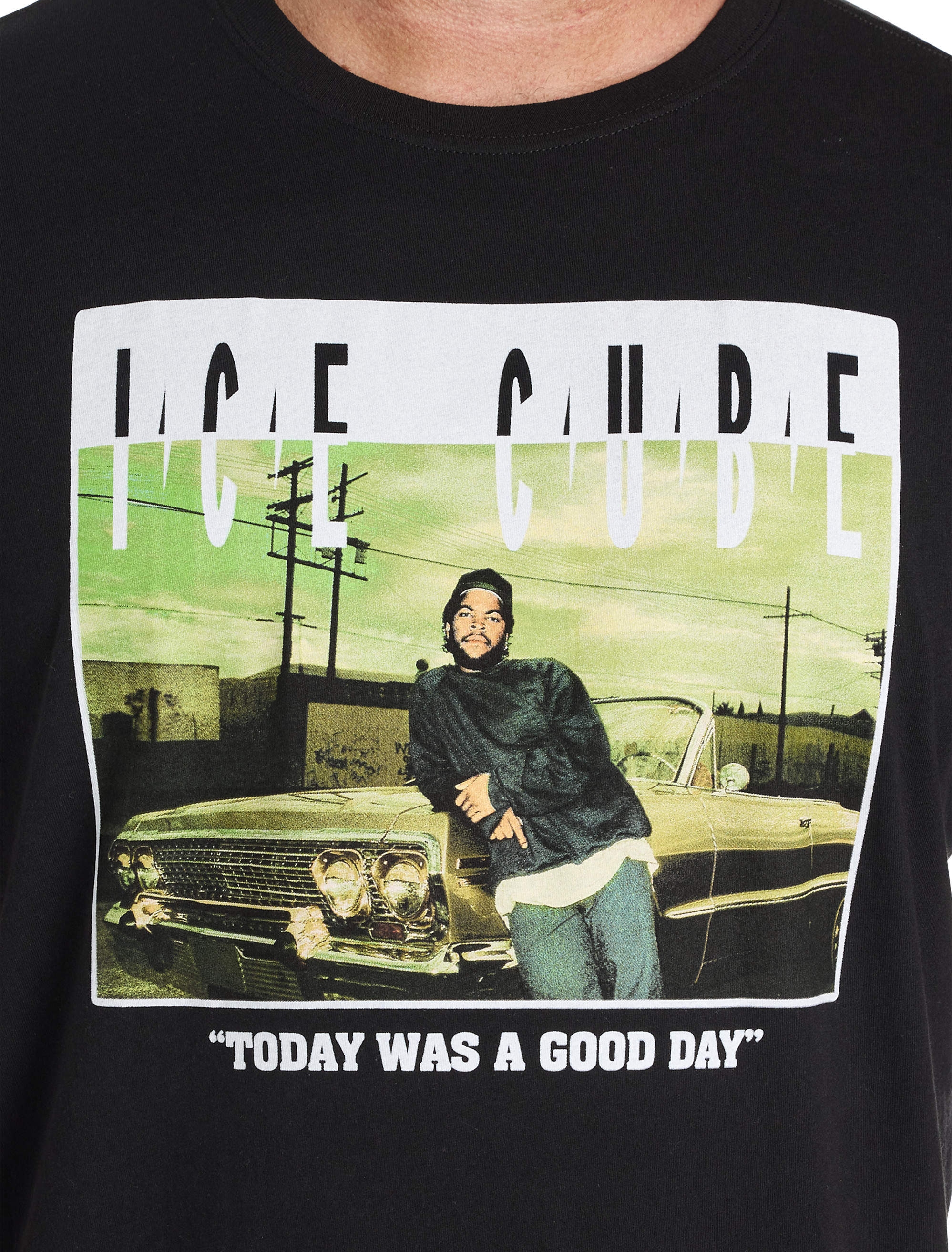 Rock Off Maglietta Ufficiale Ice Cube "Today Was A Good Day" Per Uomo, Unisex, 100% Cotone, Mezza Manica, Taglia Large