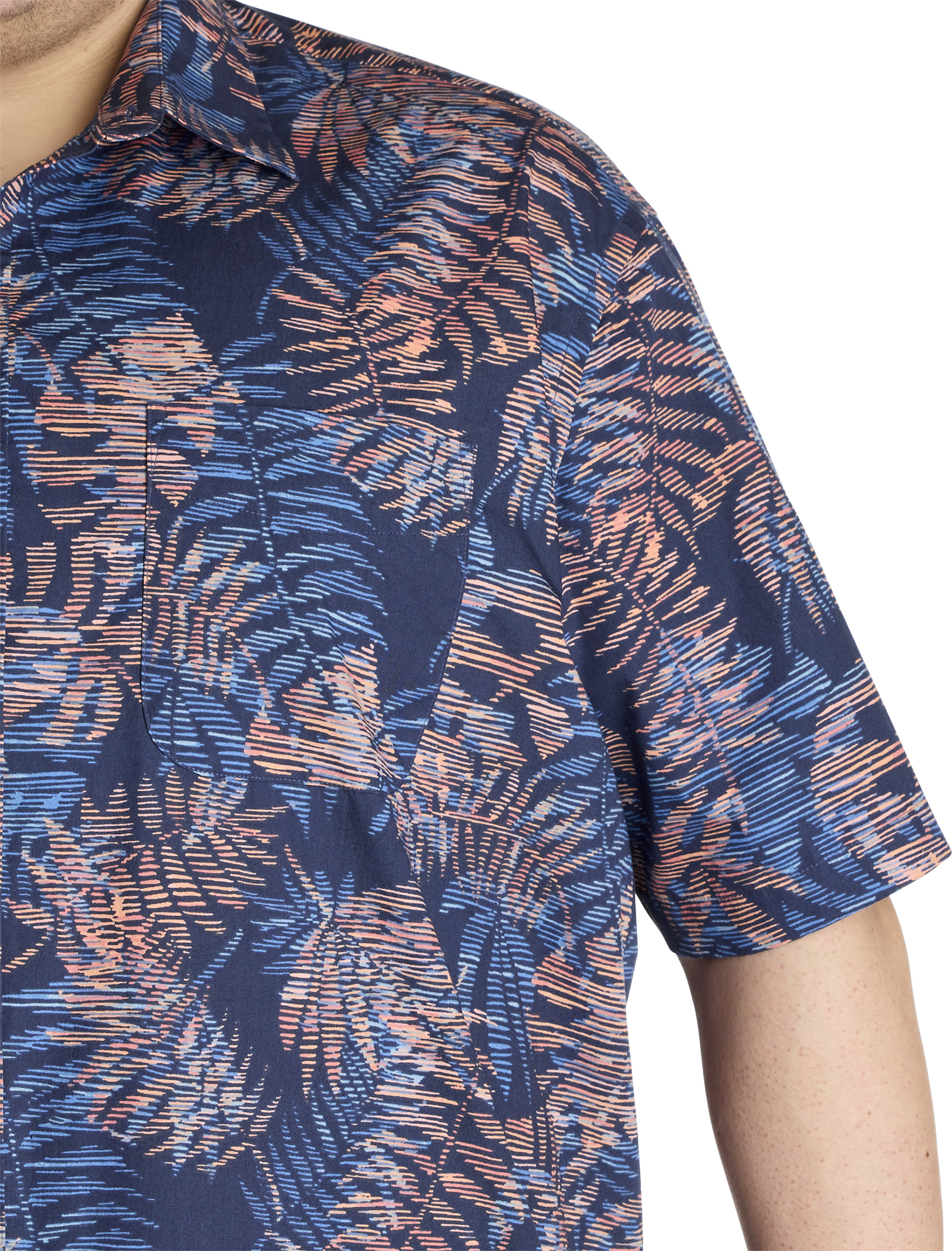 Digital Leaf Print Sport Shirt
