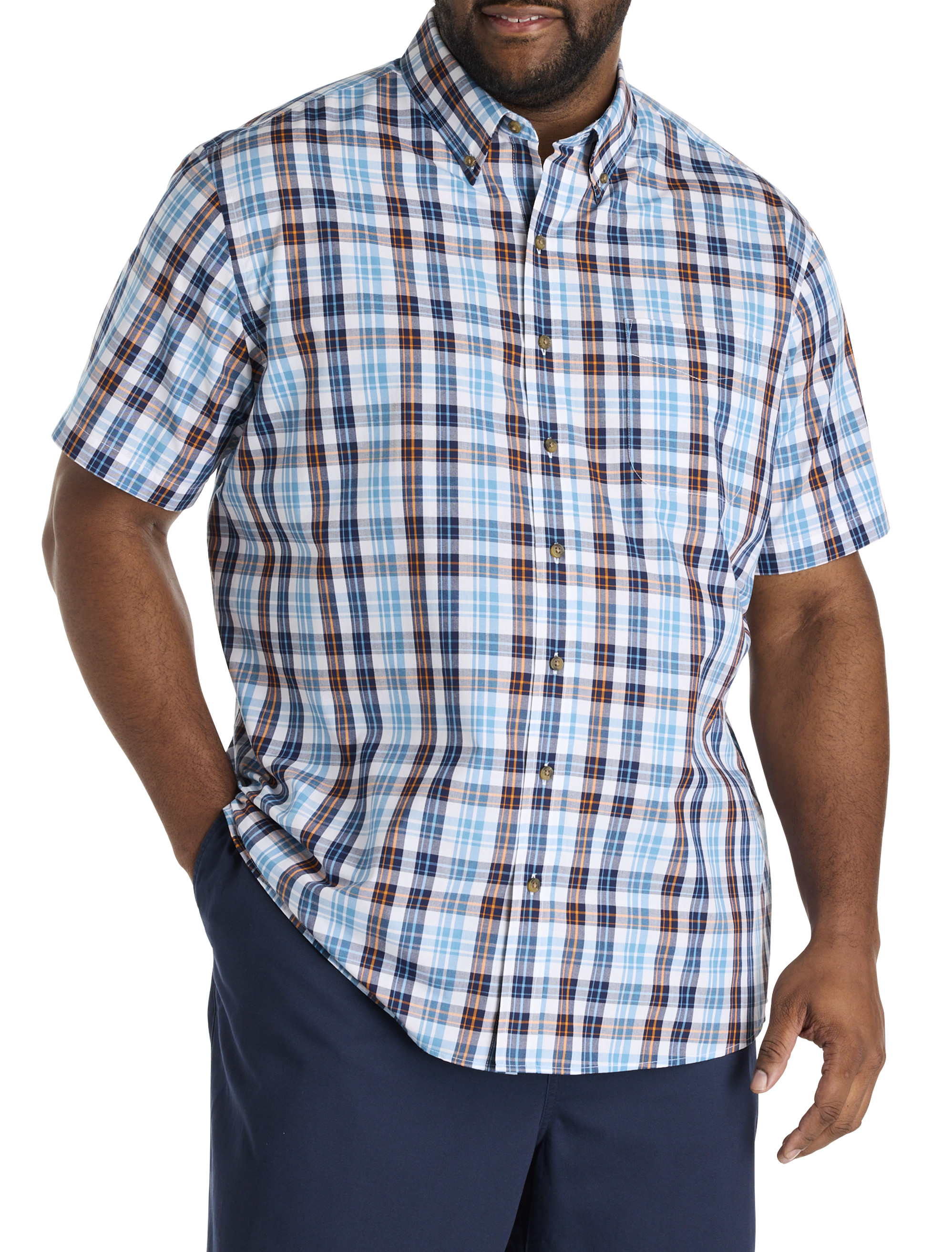 Big + Tall | Harbor Bay Easy-Care Plaid Sport Shirt | DXL